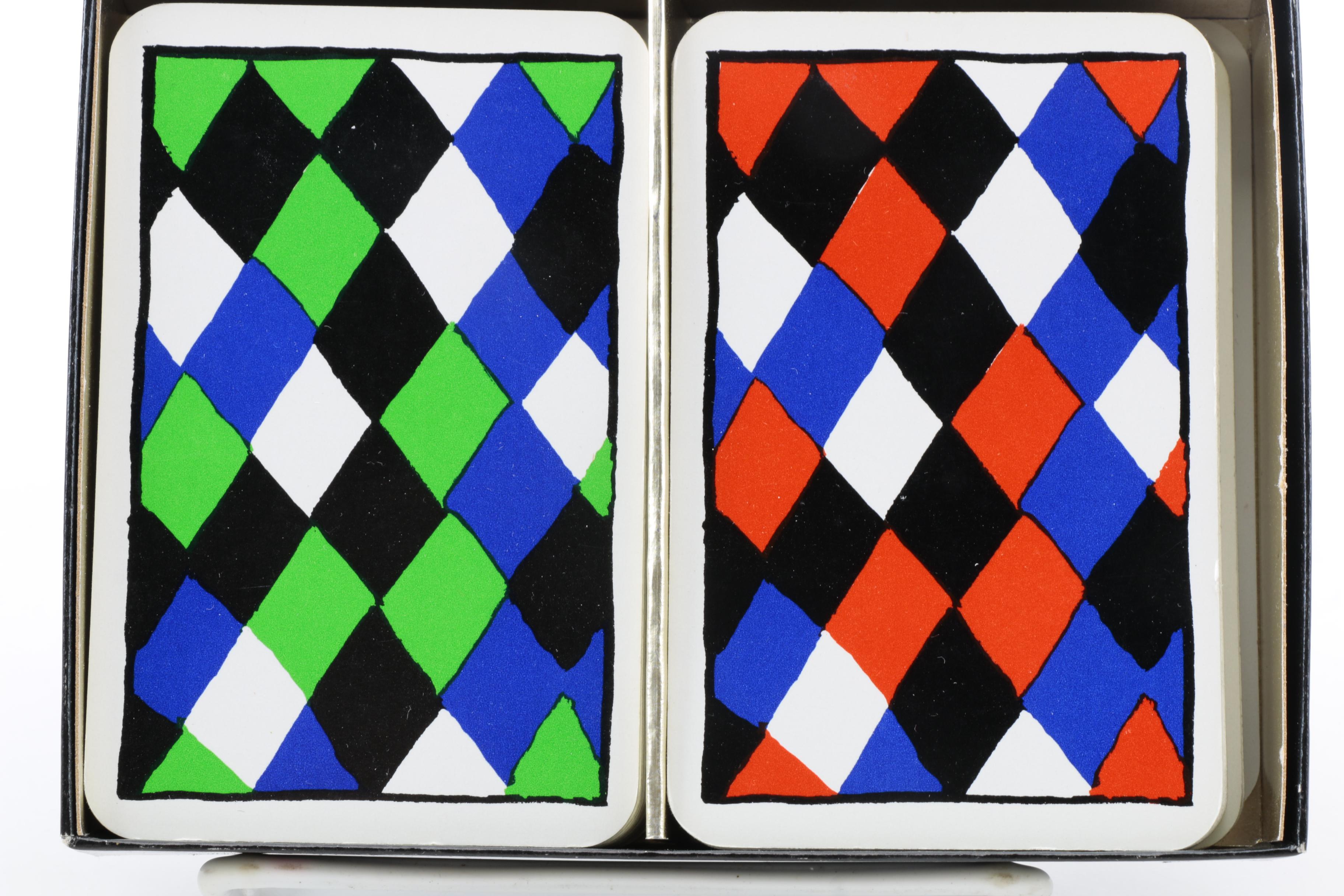 Simultane Bridge Playing Cards Designed by Sonia Delaunay