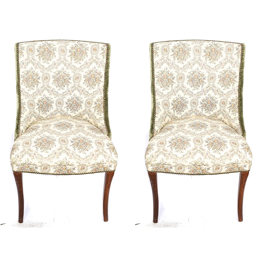 Pair of French Empire Style Upholstered Chairs