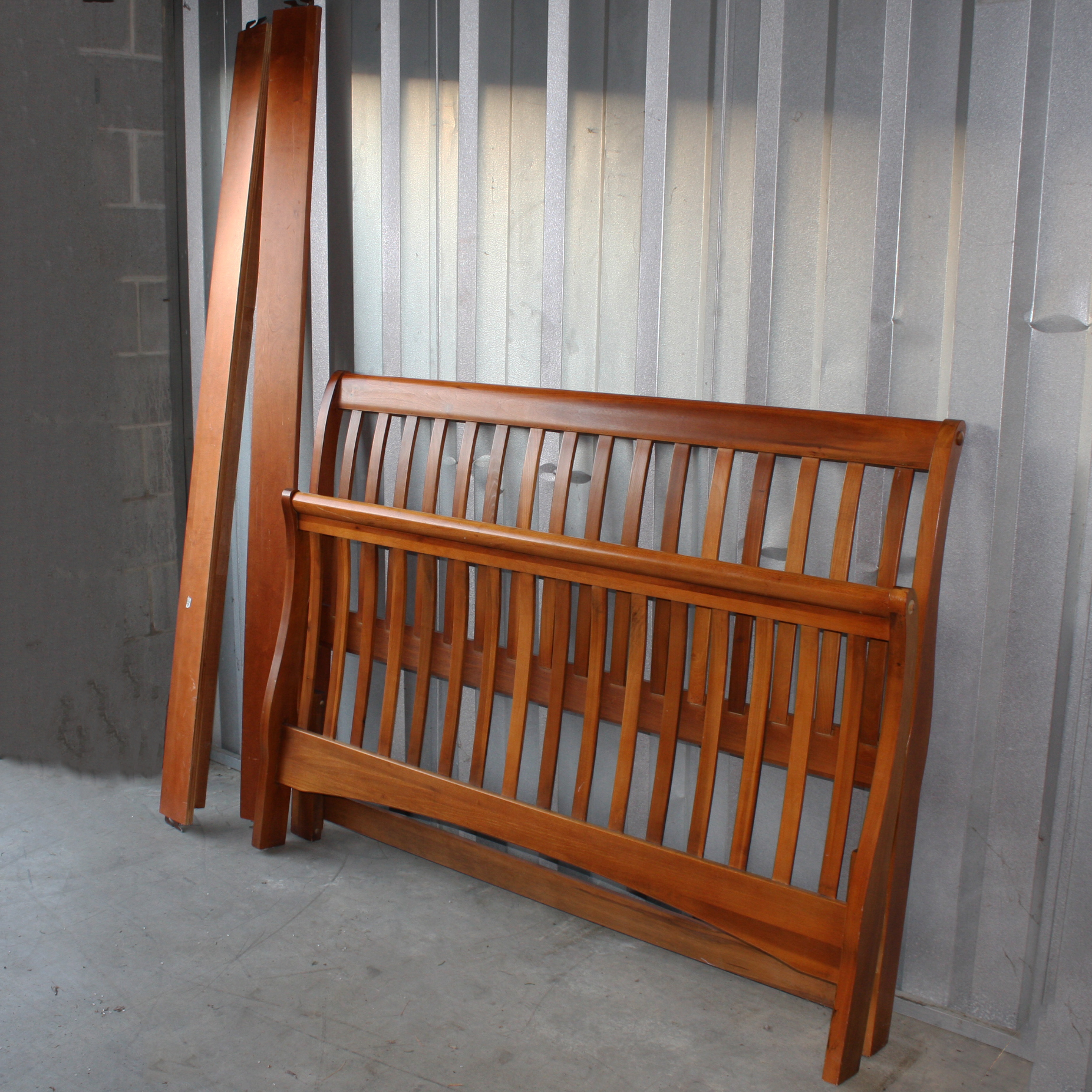 Sleigh Style Cherry Queen Size Bed Frame