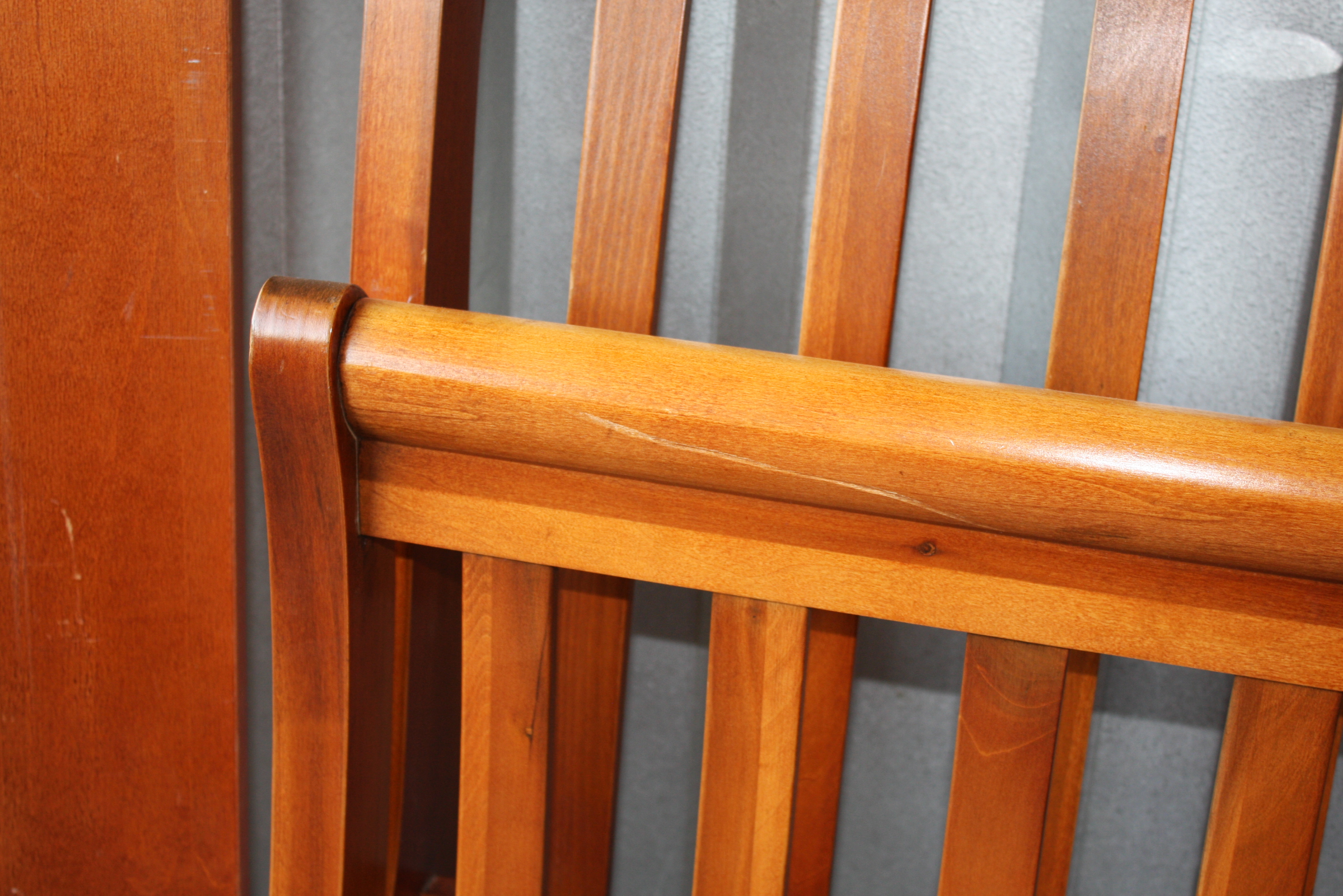 Sleigh Style Cherry Queen Size Bed Frame