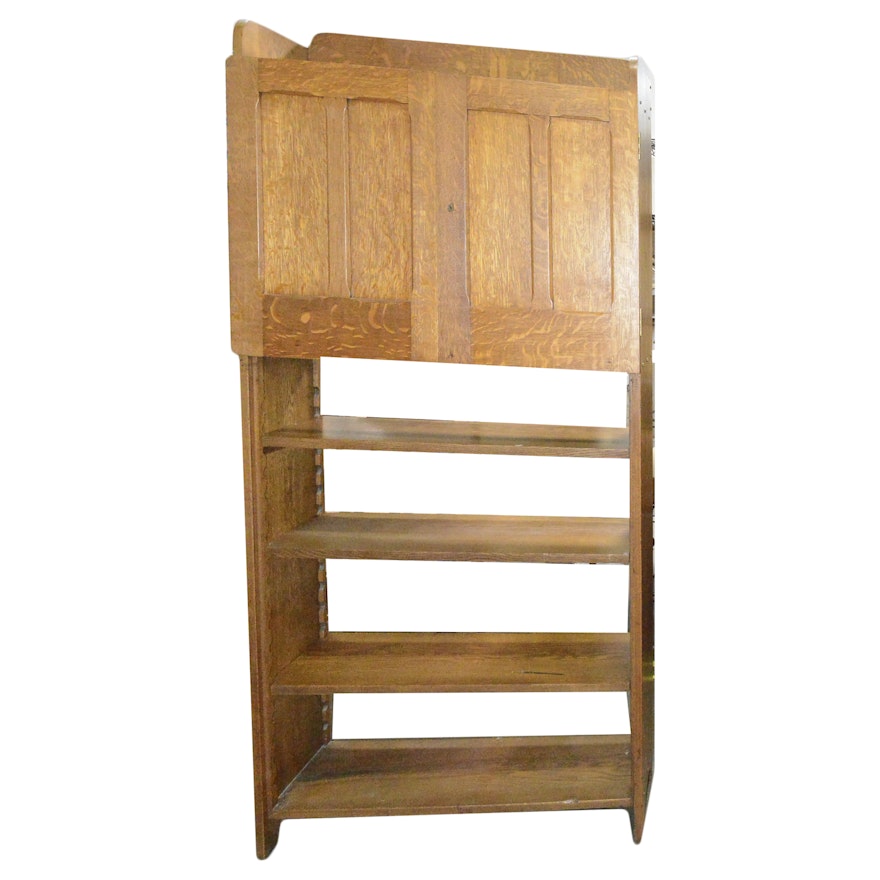 Vintage Tiger Oak Cabinet and Bookcase by The Alliance