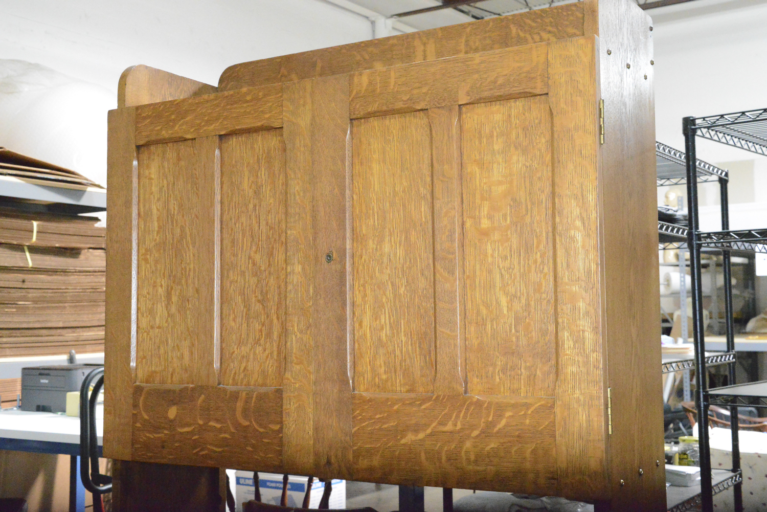 Vintage Tiger Oak Cabinet and Bookcase by The Alliance