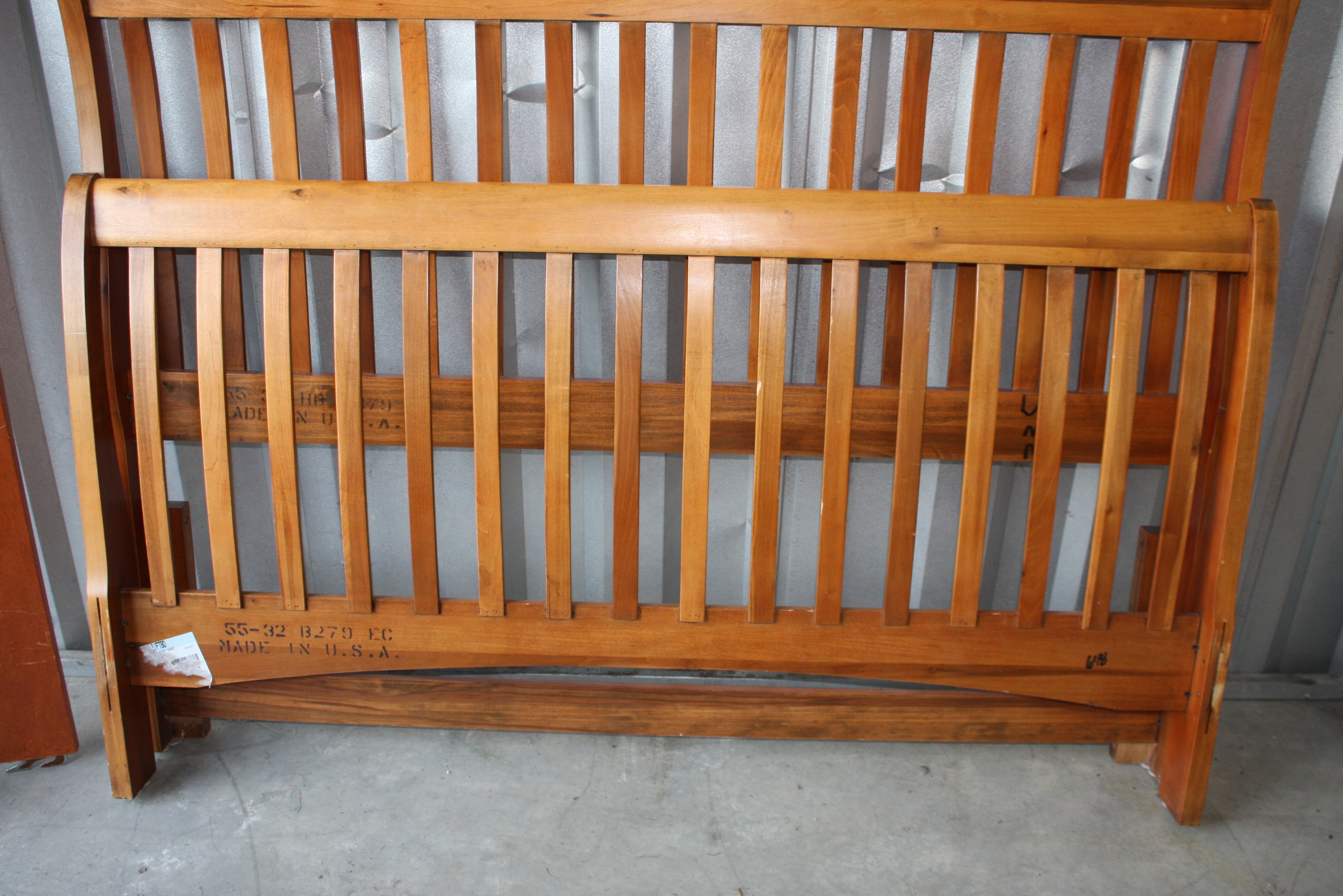 Sleigh Style Cherry Queen Size Bed Frame