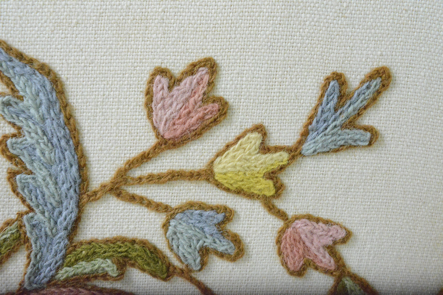 Pair of Wingback Chairs with Raised Embroidery