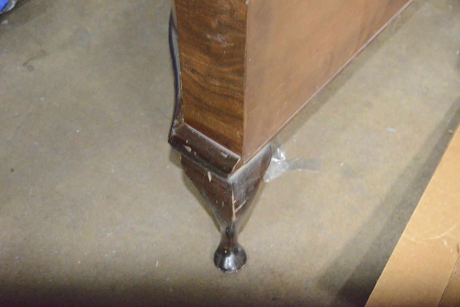 Vintage Queen Anne Style Bow Front Display Cabinet