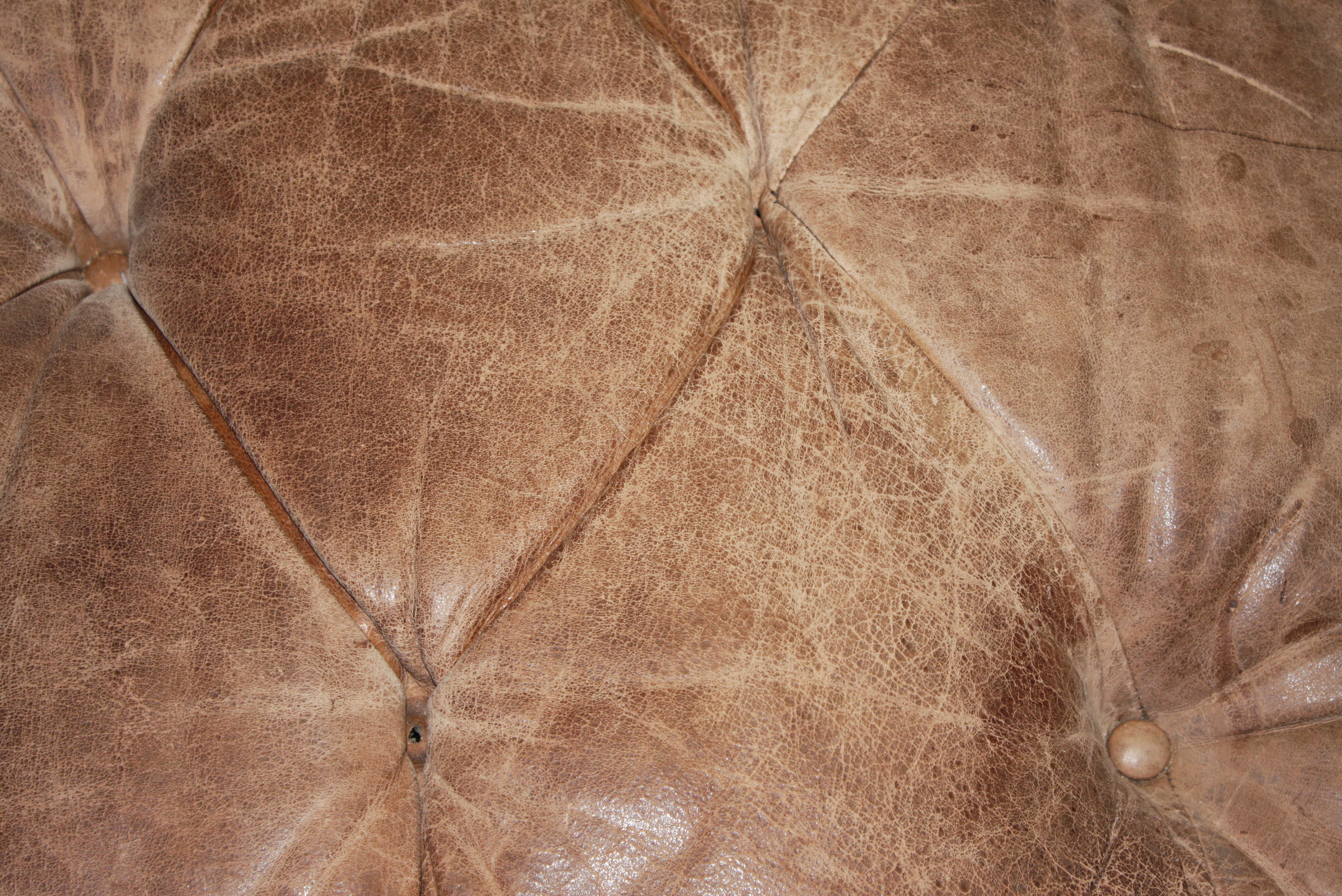 Vintage Leather Armchair with Ottoman