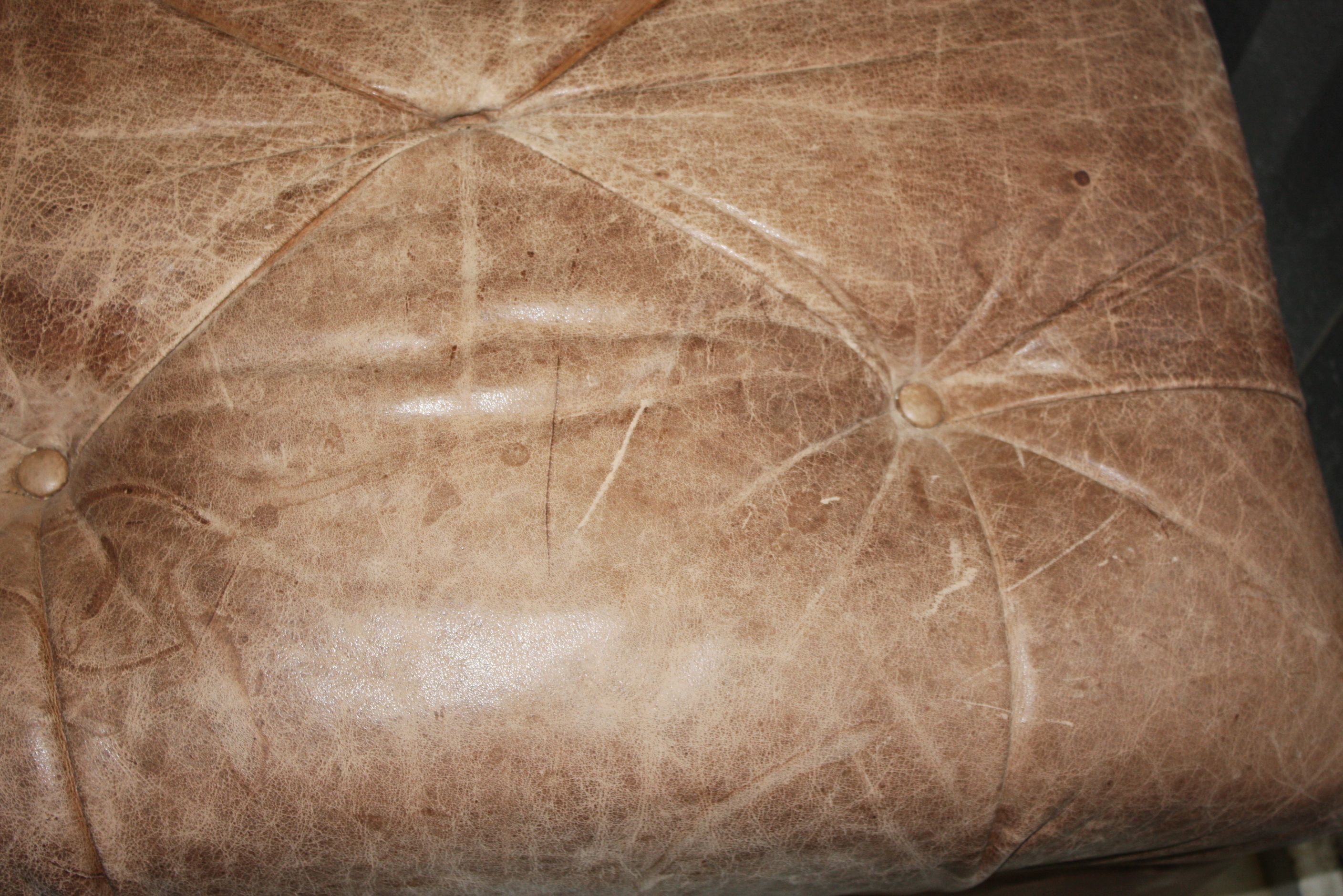 Vintage Leather Armchair with Ottoman
