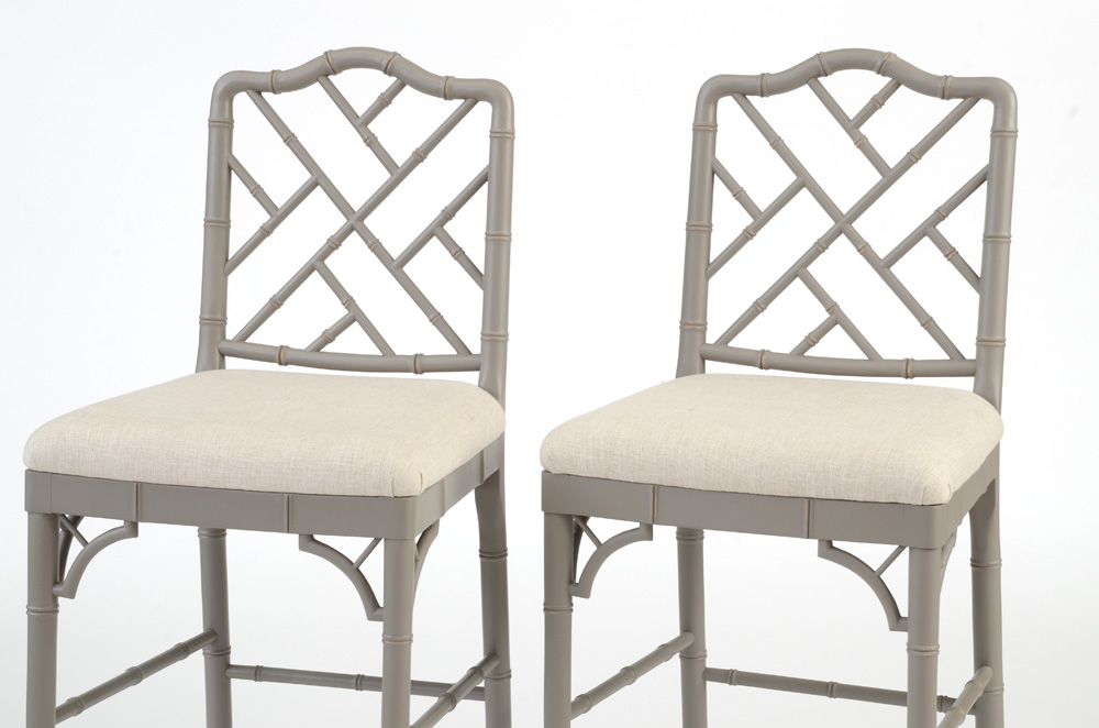 Ballard Designs Chinese Chippendale Style "Dayna" Bar Stools