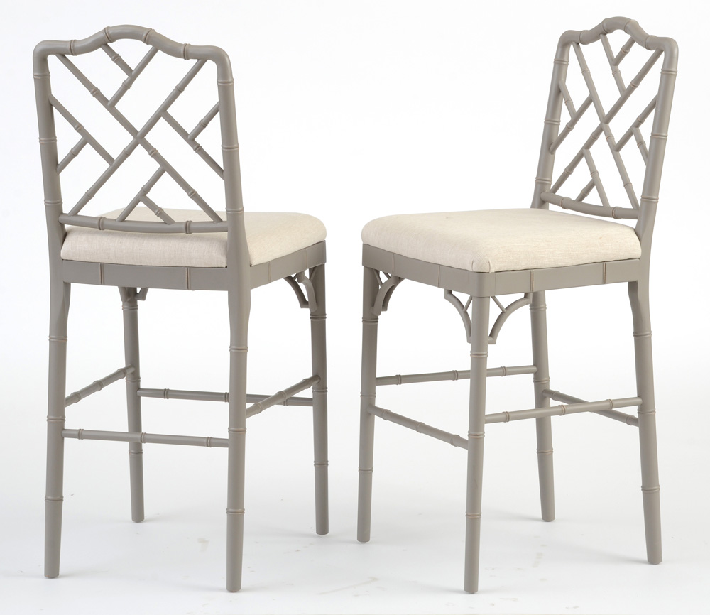Ballard Designs Chinese Chippendale Style "Dayna" Bar Stools