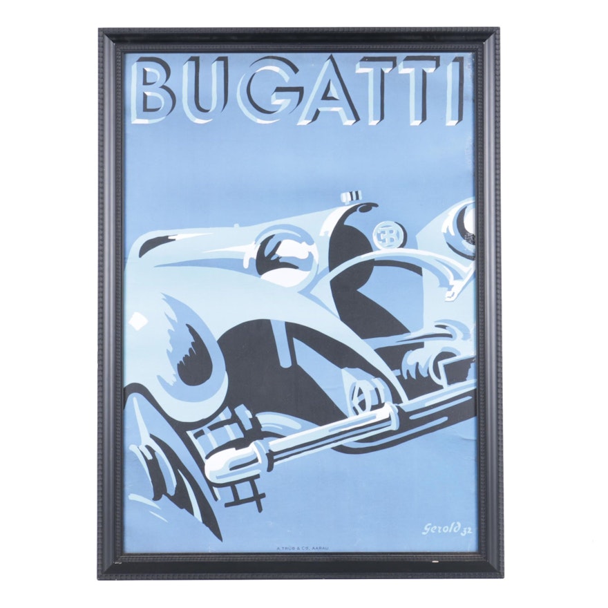 Reproduction Print Bugatti Poster After Gerold Hunziker