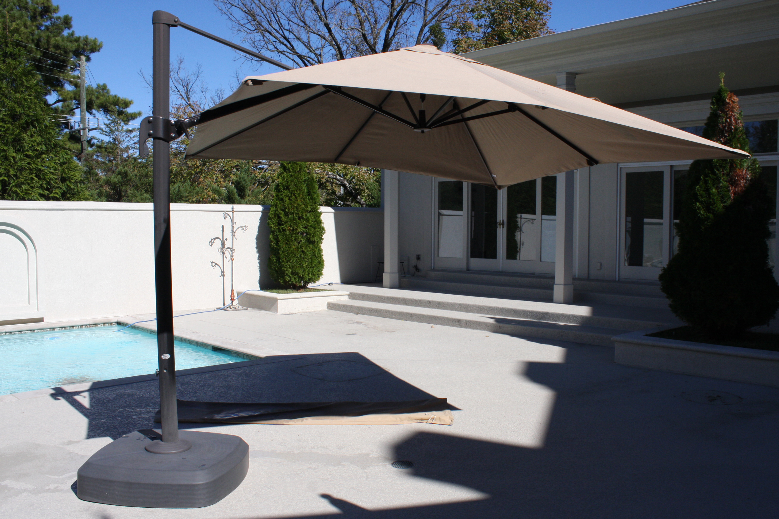 Sunbrella Outdoor Umbrella with Base and Cover