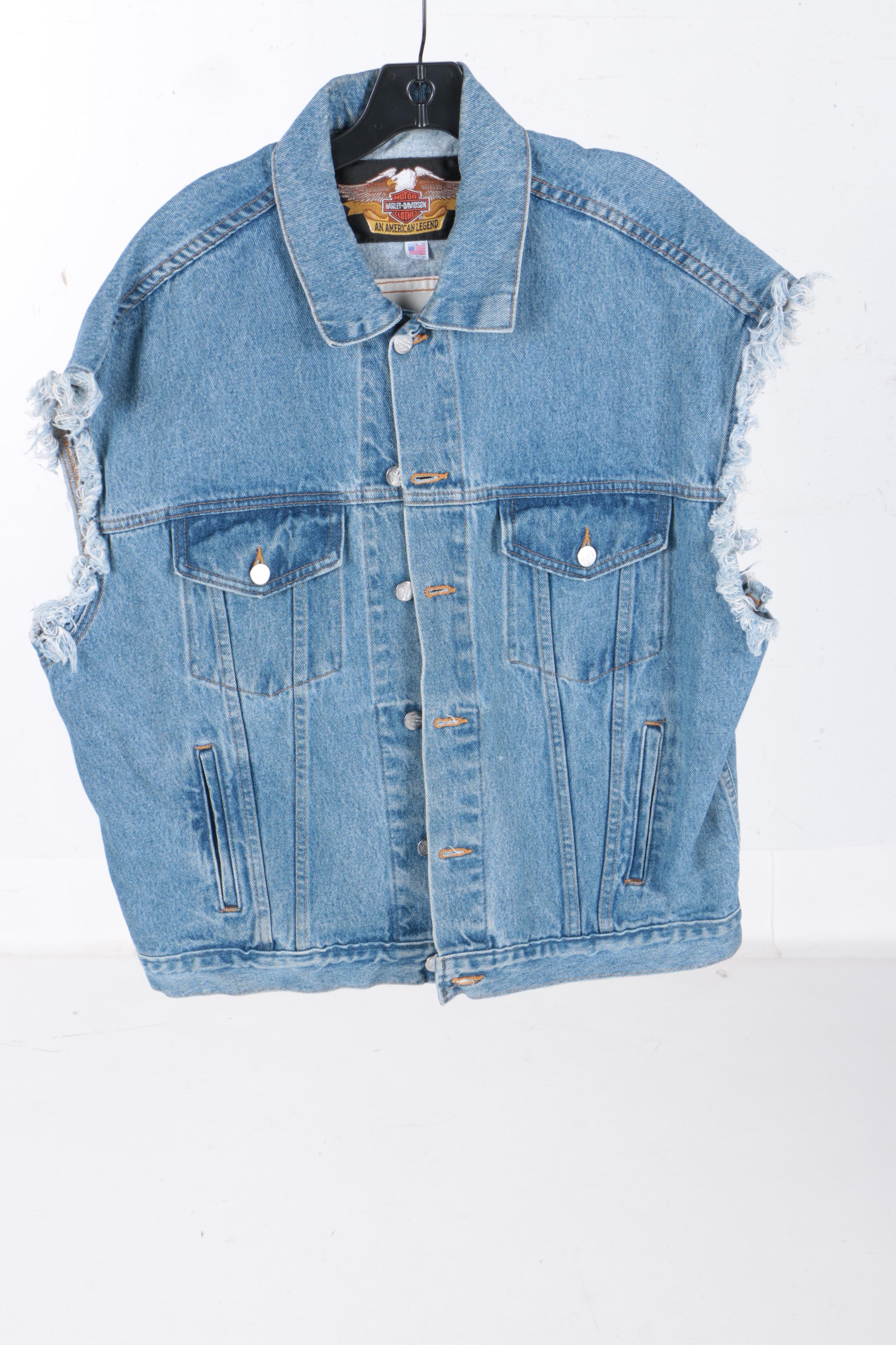 Harley-Davidson Denim Vest and T-Shirt