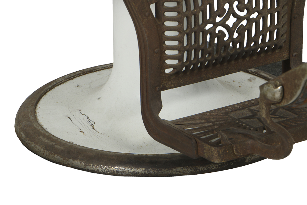 Antique Universal Enameled Porcelain Barber Chair