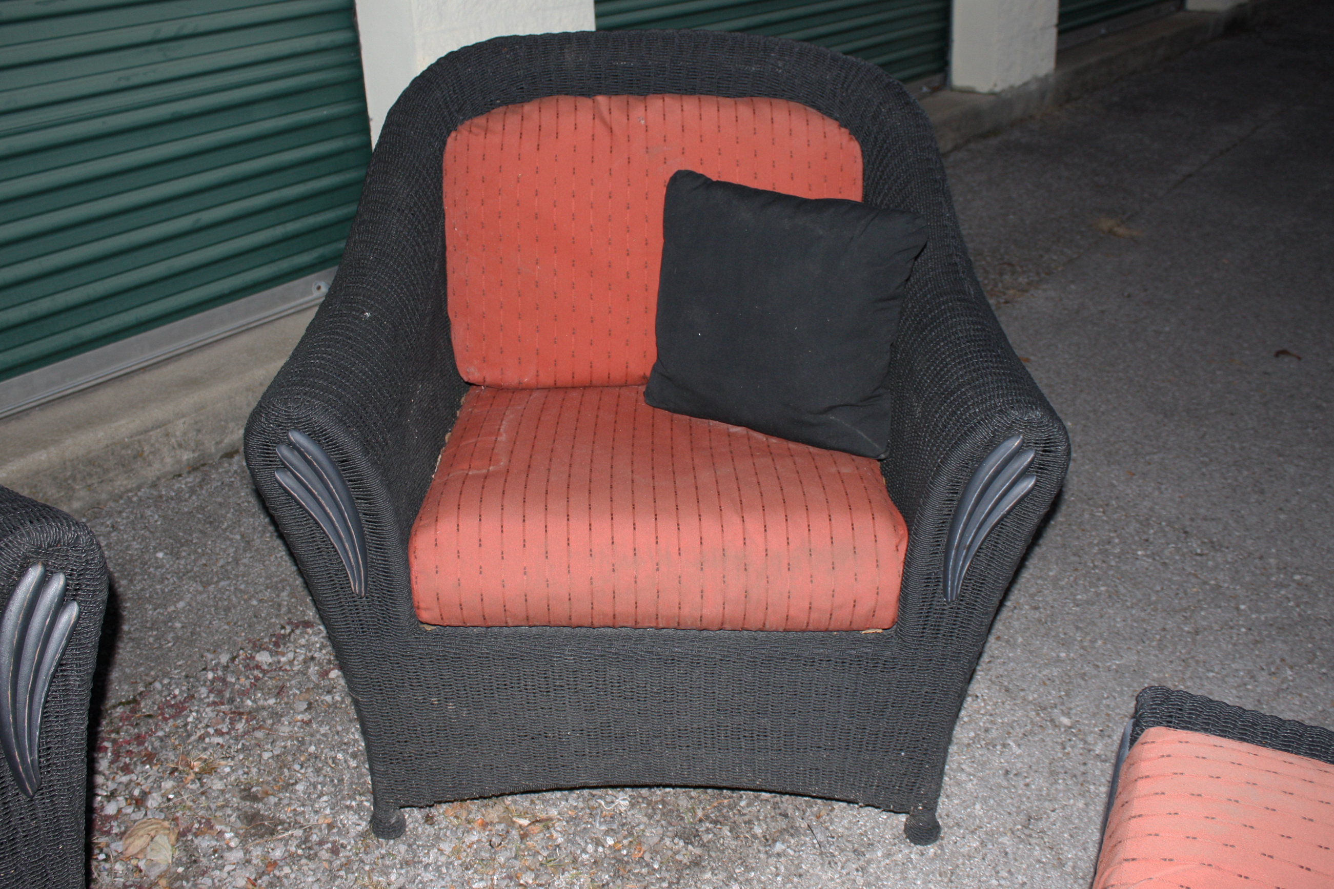 Outdoor Wicker Sofa, Table, and Chair with Ottoman