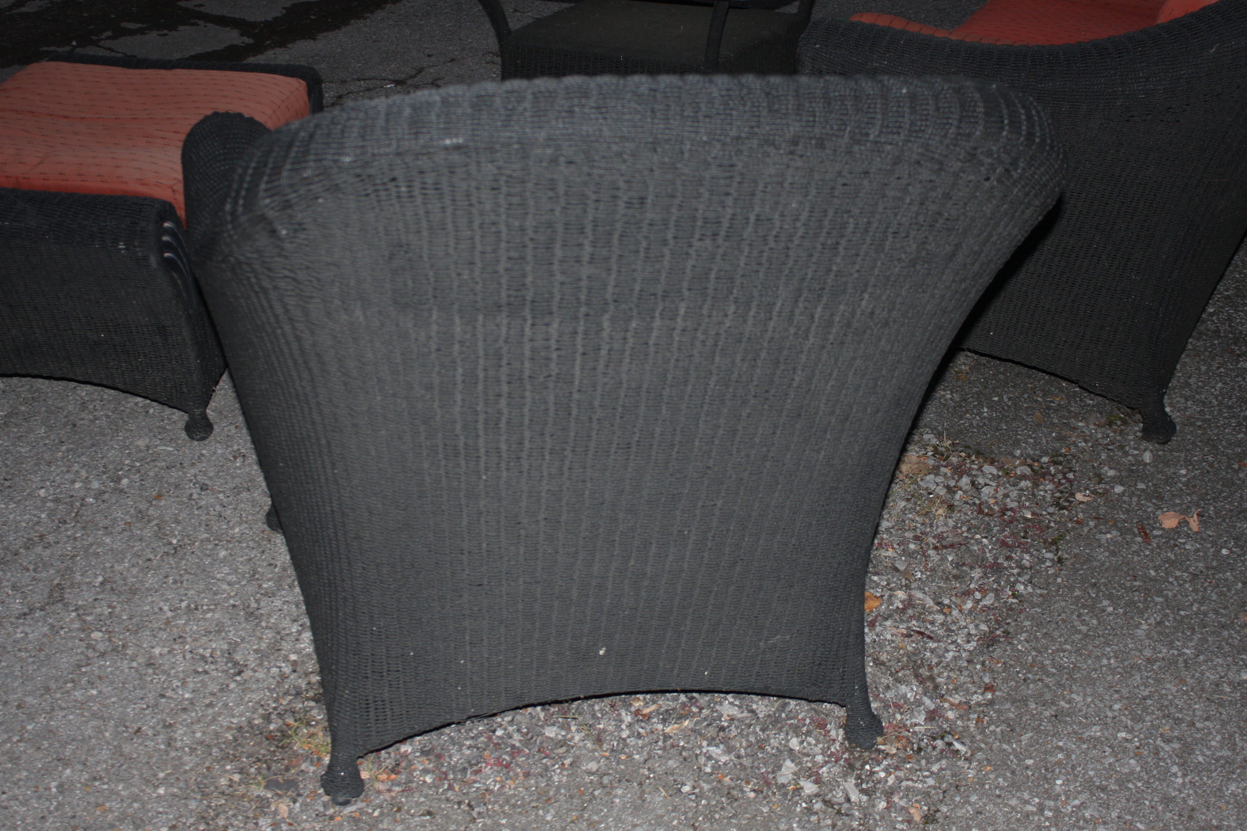 Outdoor Wicker Sofa, Table, and Chair with Ottoman