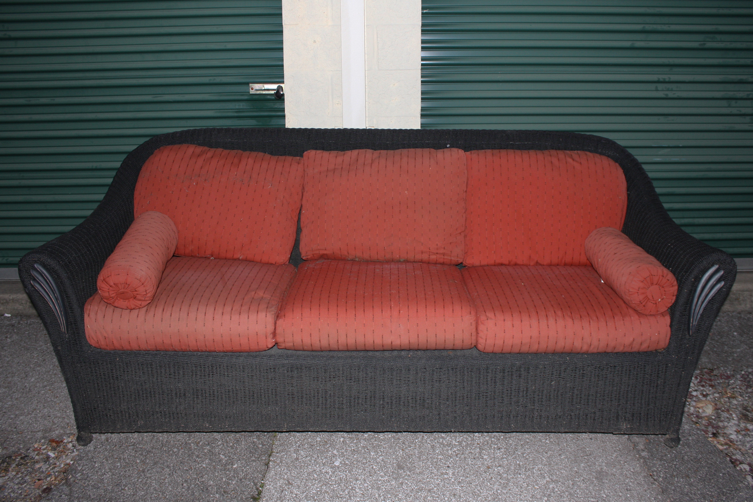 Outdoor Wicker Sofa, Table, and Chair with Ottoman