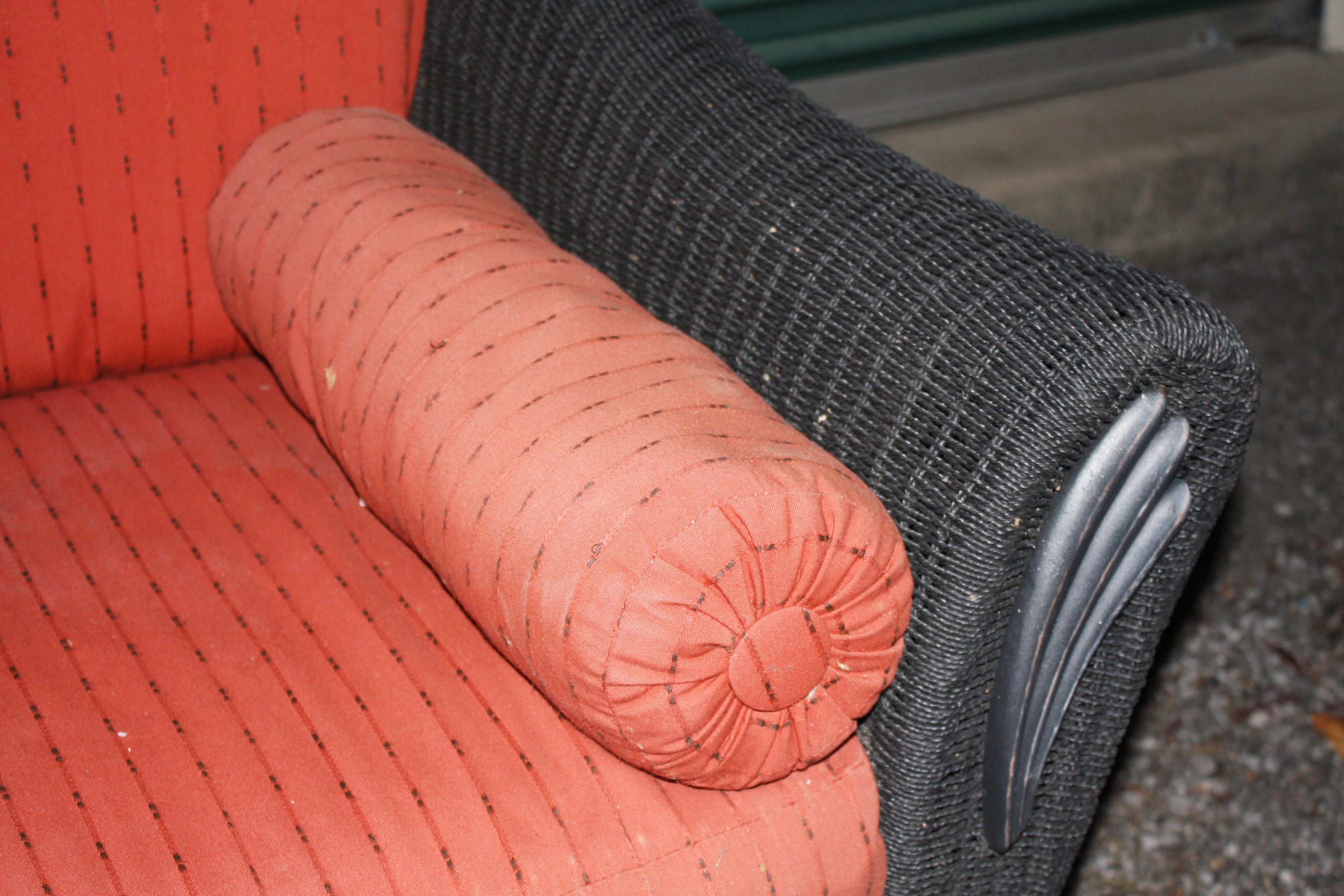 Outdoor Wicker Sofa, Table, and Chair with Ottoman