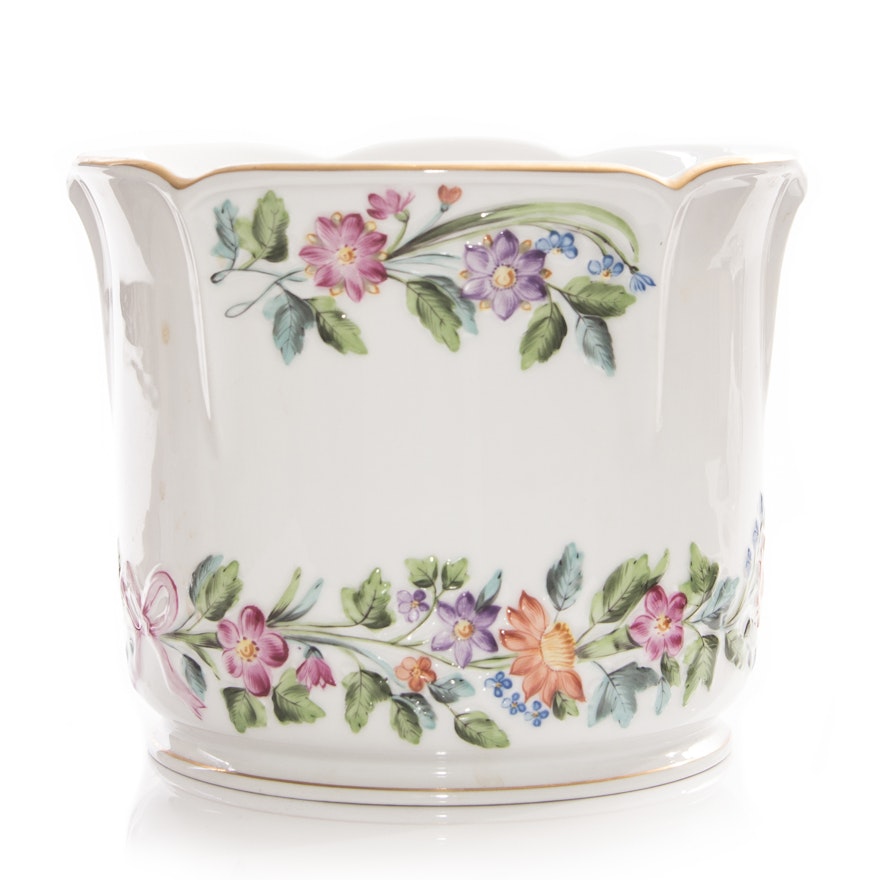 Herend Hand Painted Porcelain Cache Pot