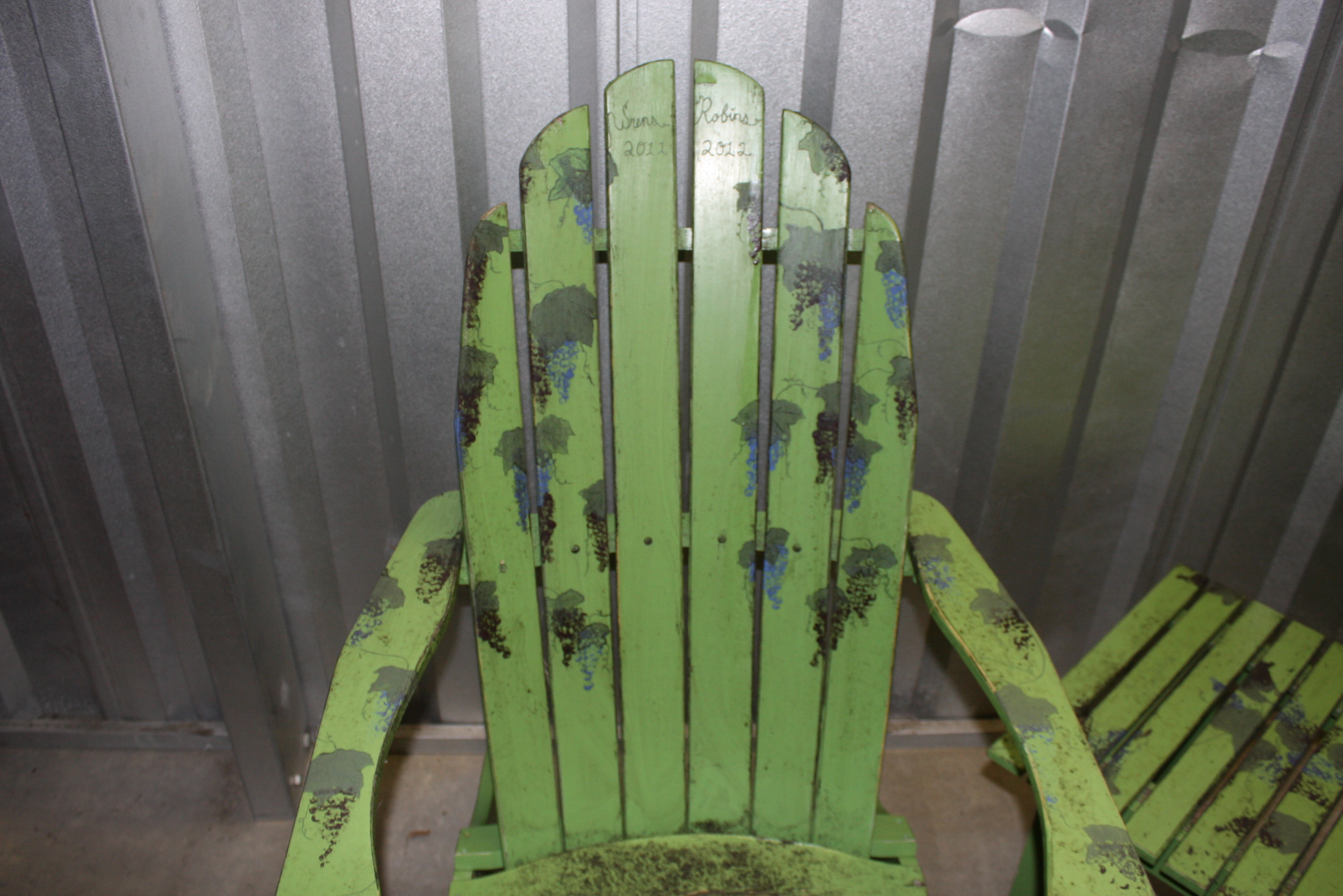 Green Adirondak Chairs and Table