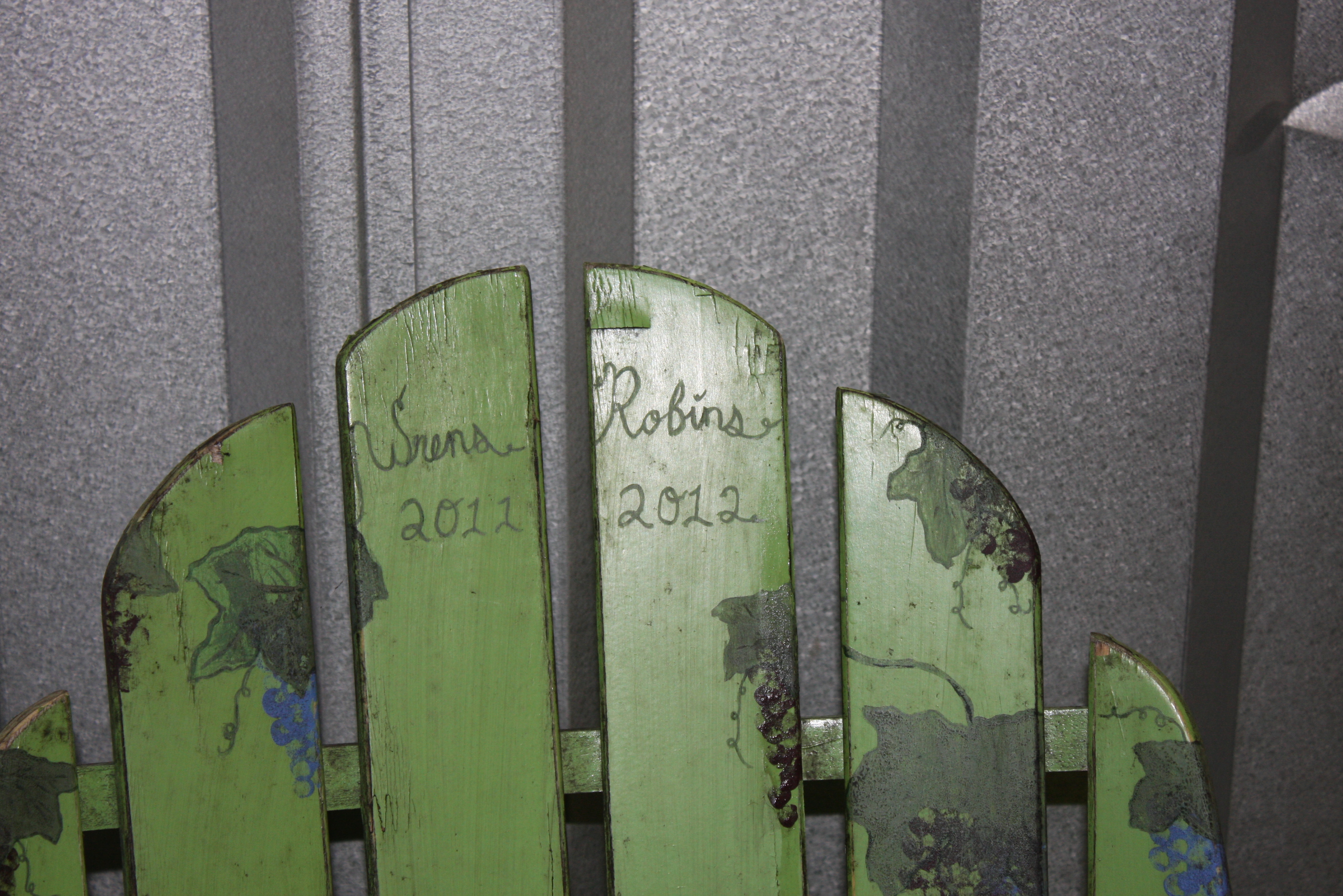 Green Adirondak Chairs and Table