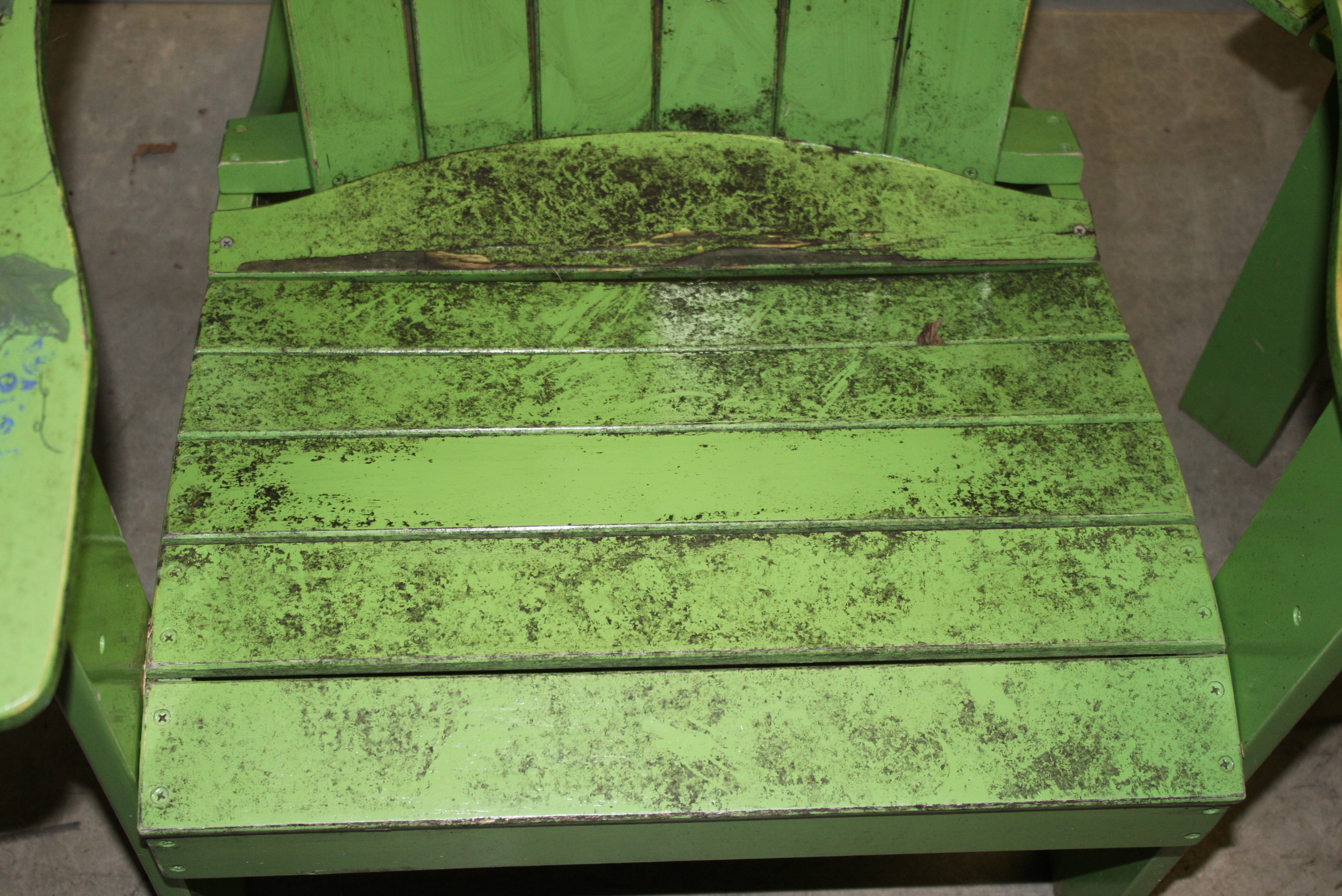 Green Adirondak Chairs and Table