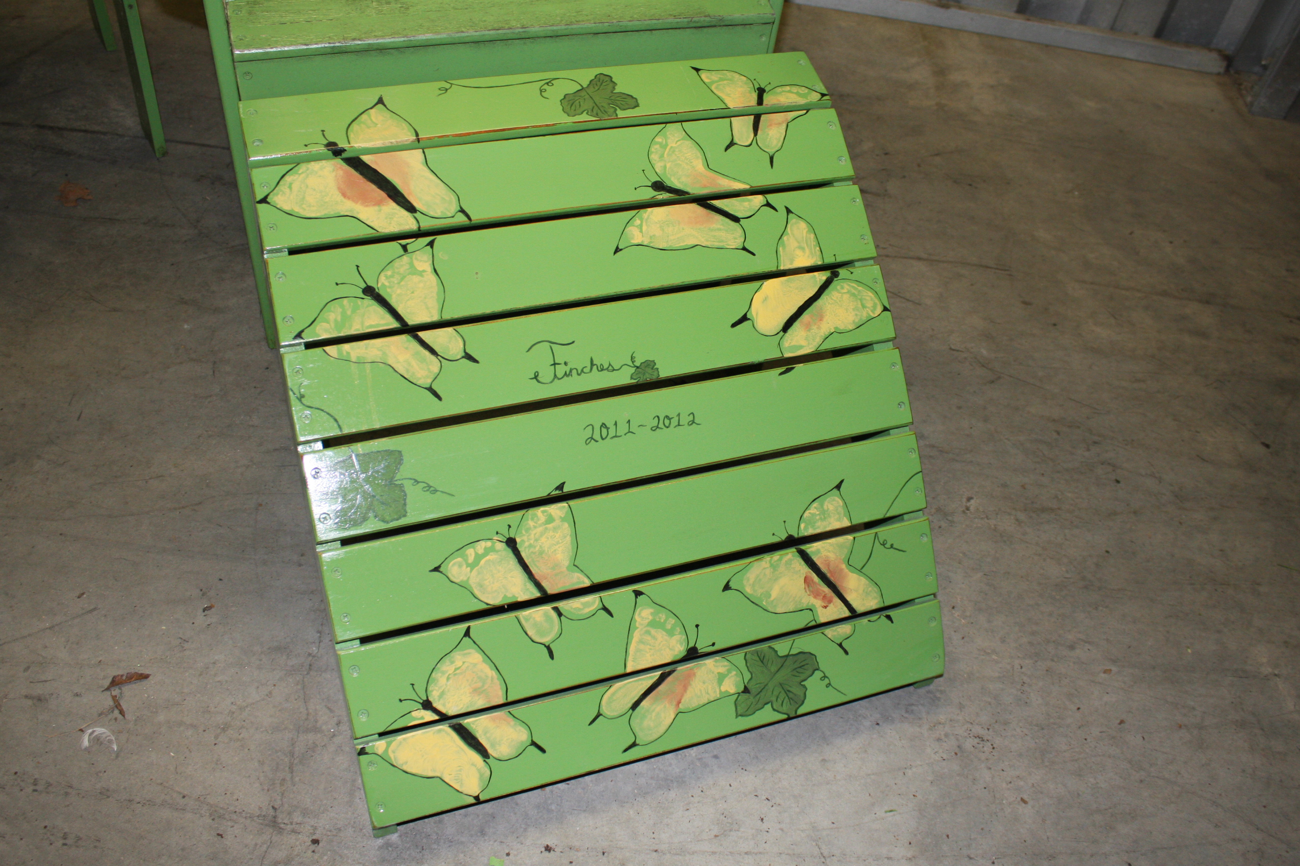 Green Adirondak Chairs and Table