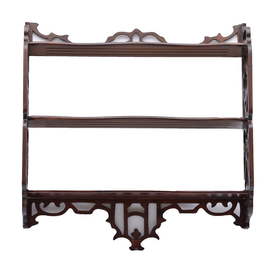 Carved Chippendale Style Plate Shelf