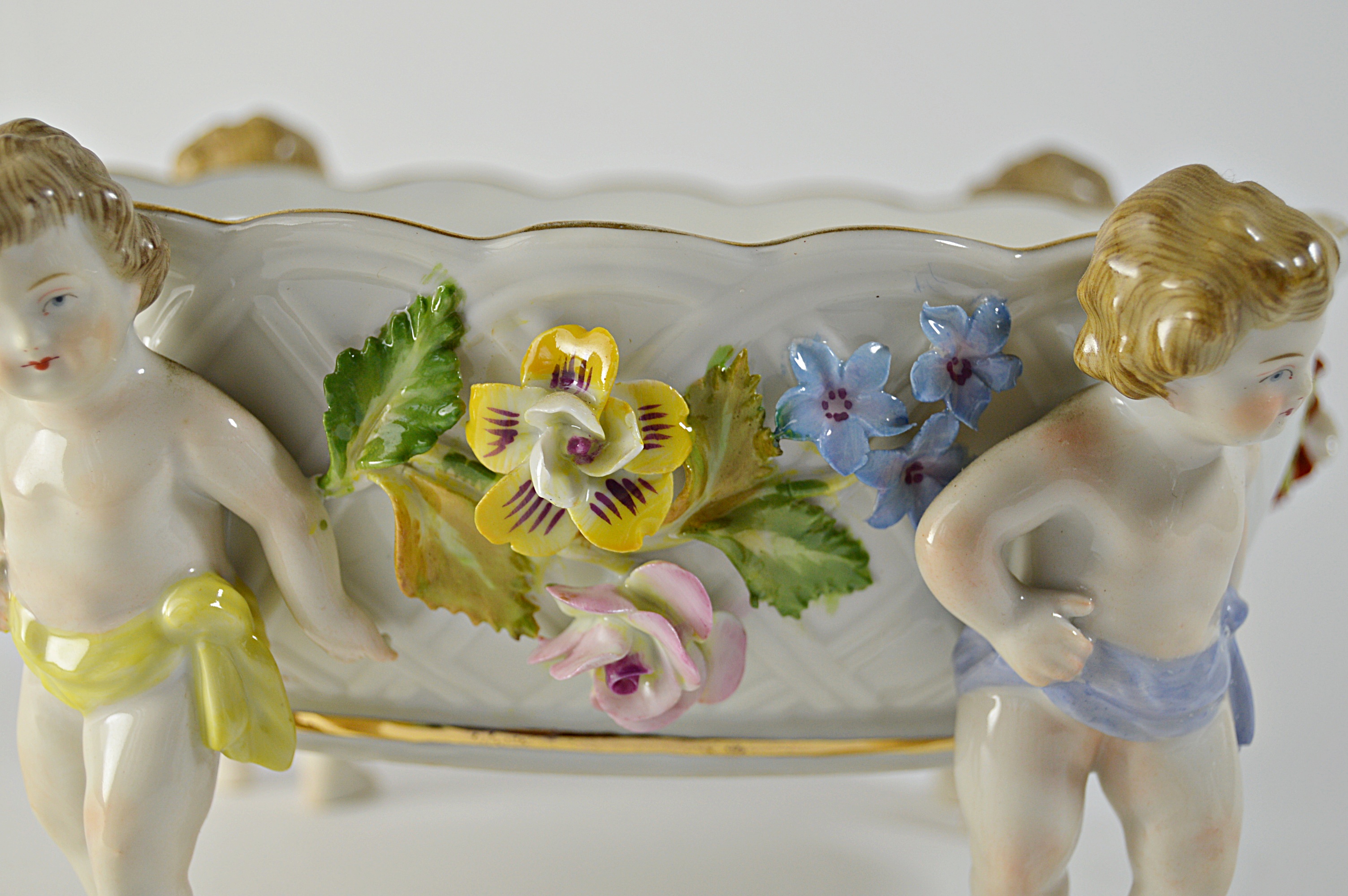 Antique Dresden Porcelain Compote