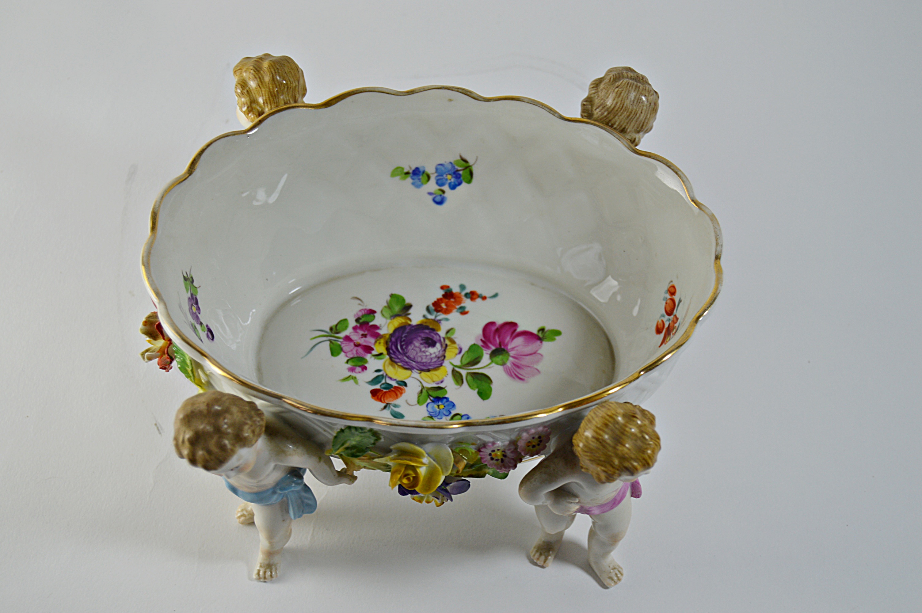 Antique Dresden Porcelain Compote