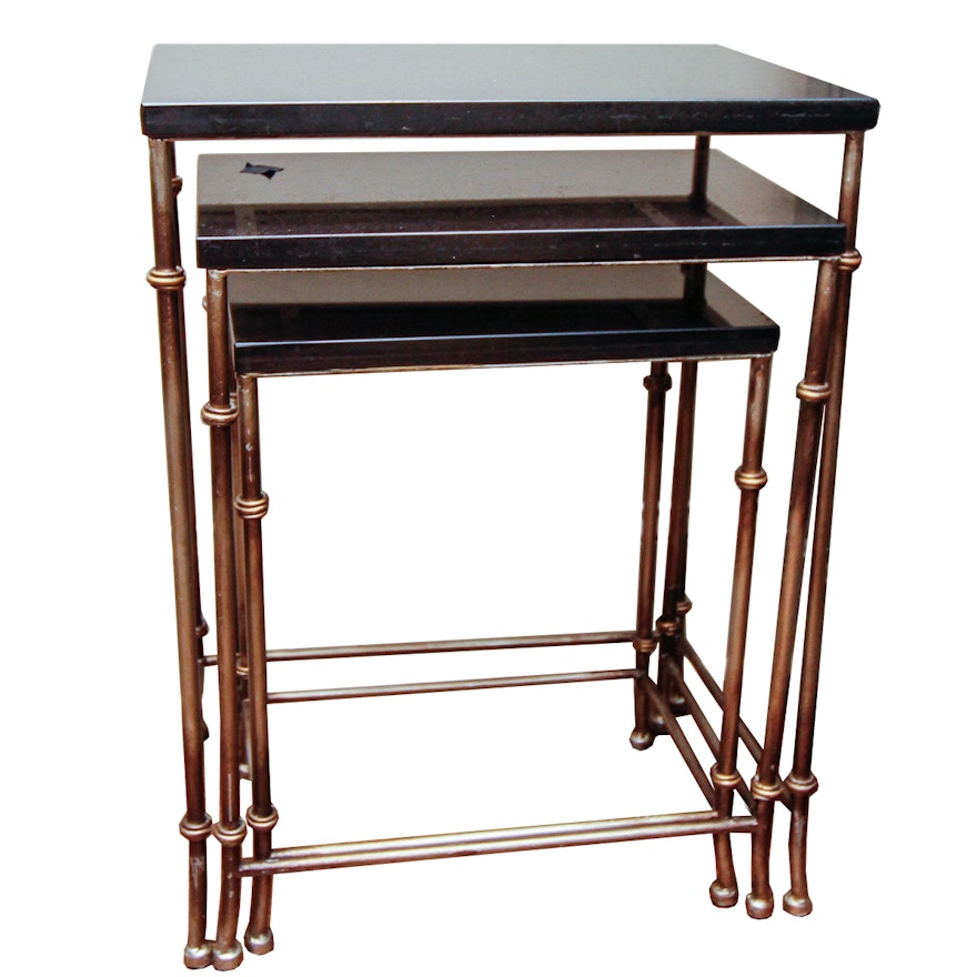 Stone Top and Brass Nesting Tables