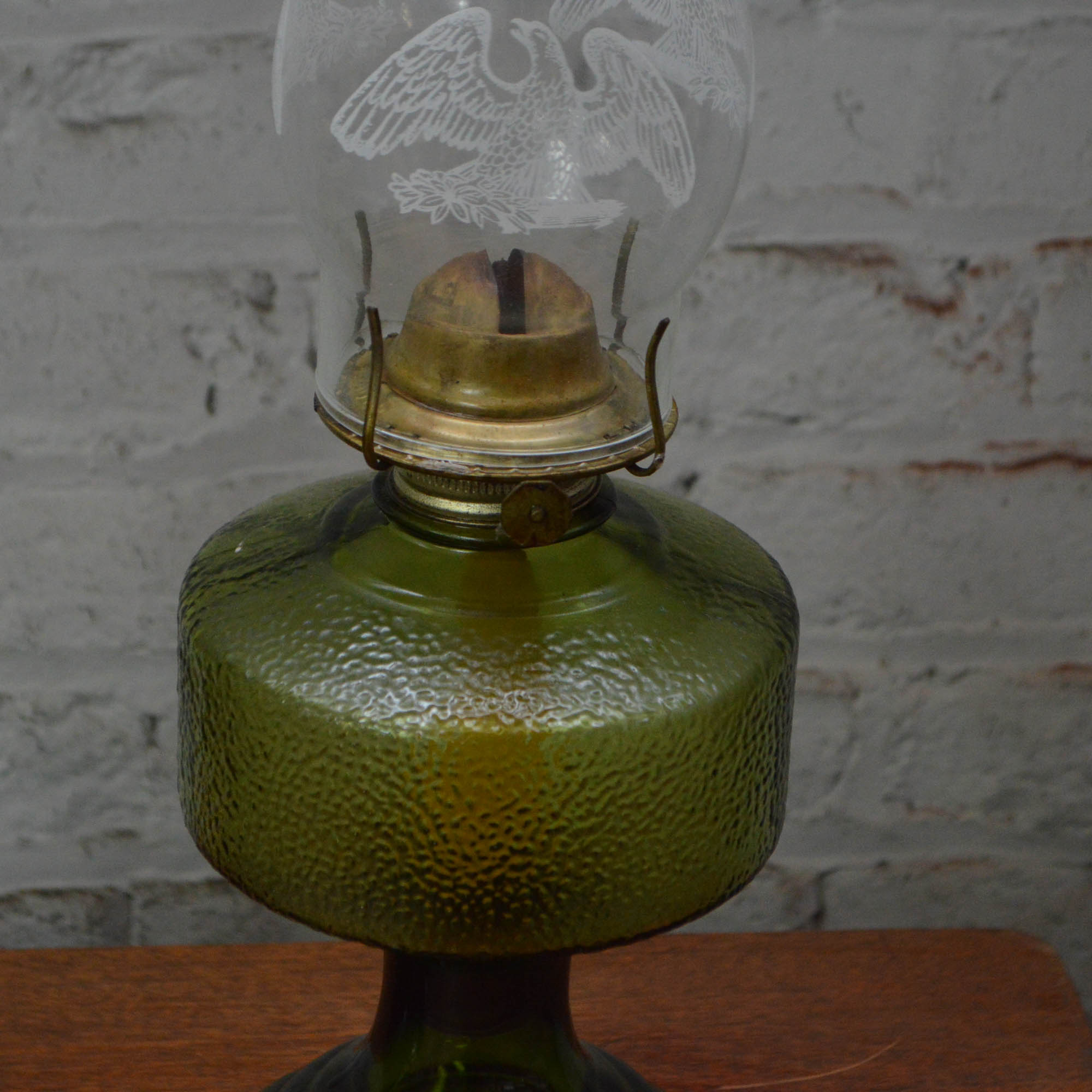 Vintage Hurricane Oil Lamps with P&A Risdon Mfg. Eagle Burner