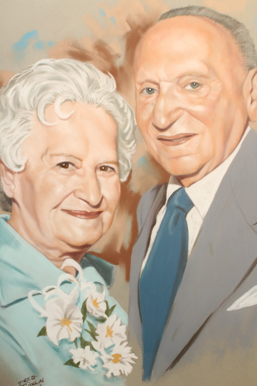 Greg Conlin Pastel on Paper Portrait of a Couple