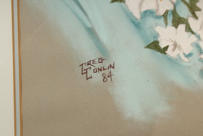 Greg Conlin Pastel on Paper Portrait of a Couple