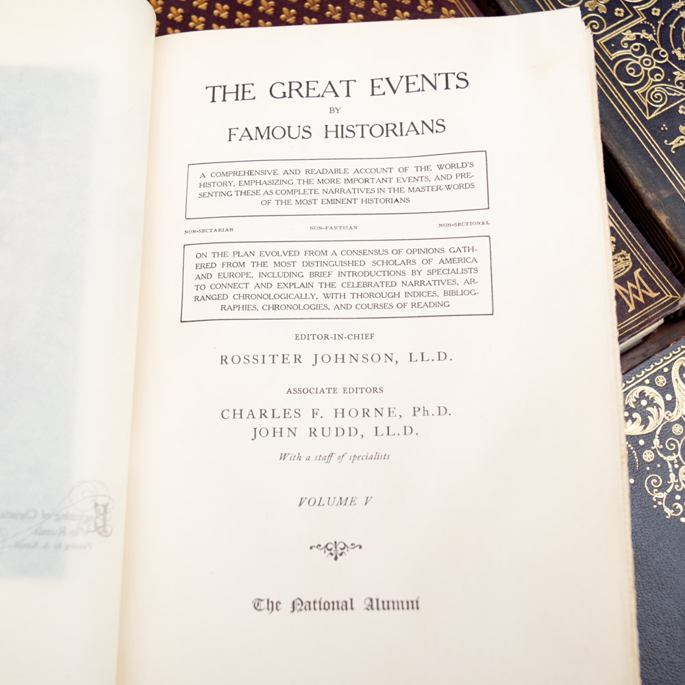 Vintage History Book Collection "The Great Events by Famous Historians"