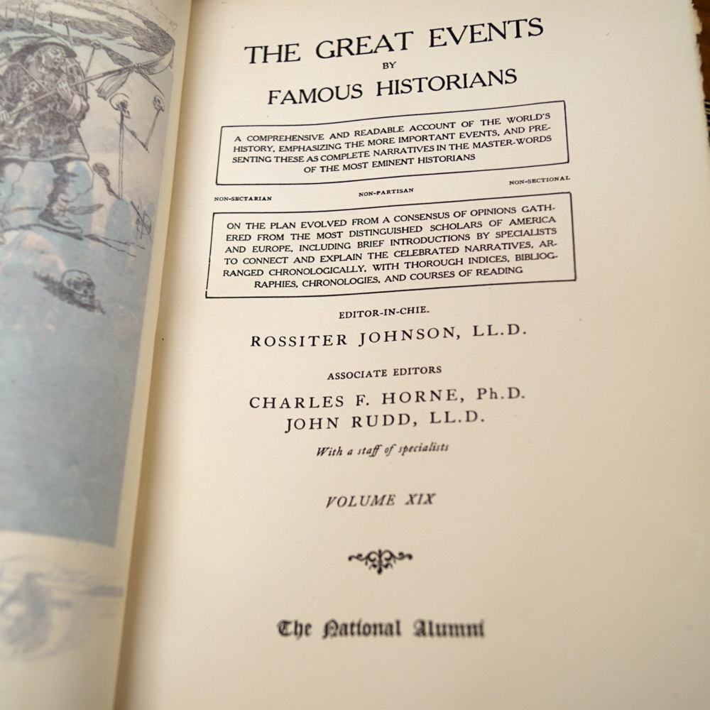 Vintage History Book Collection "The Great Events by Famous Historians"