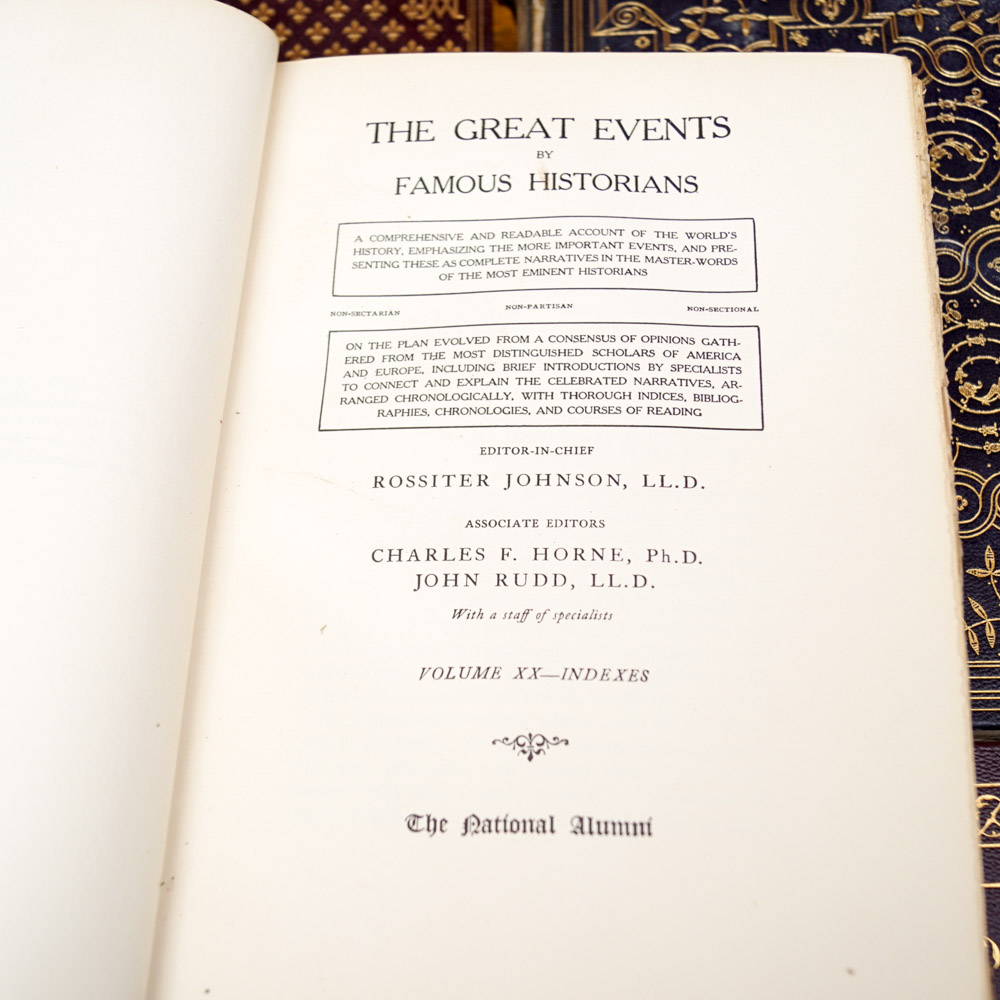 Vintage History Book Collection "The Great Events by Famous Historians"