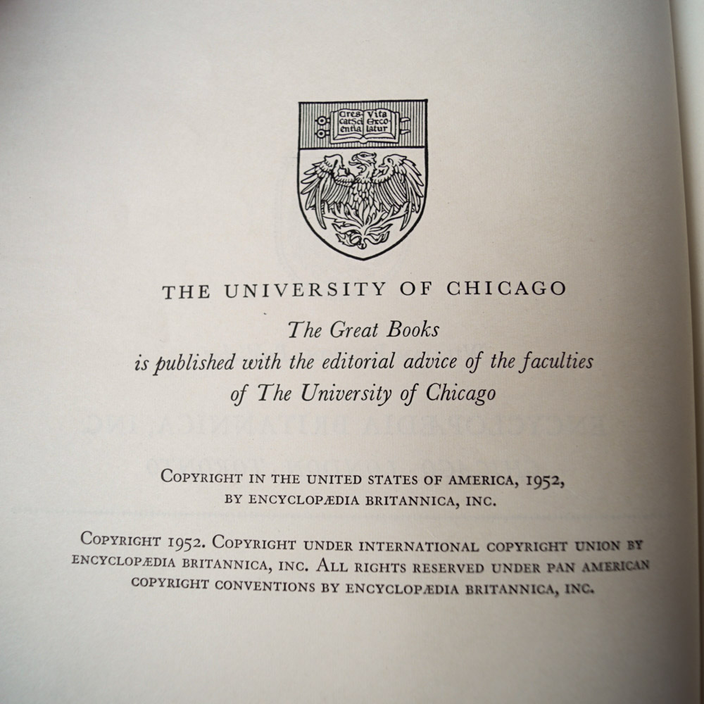 1952 Encyclopedia Brittanica "Great Books of the Western World" Collection