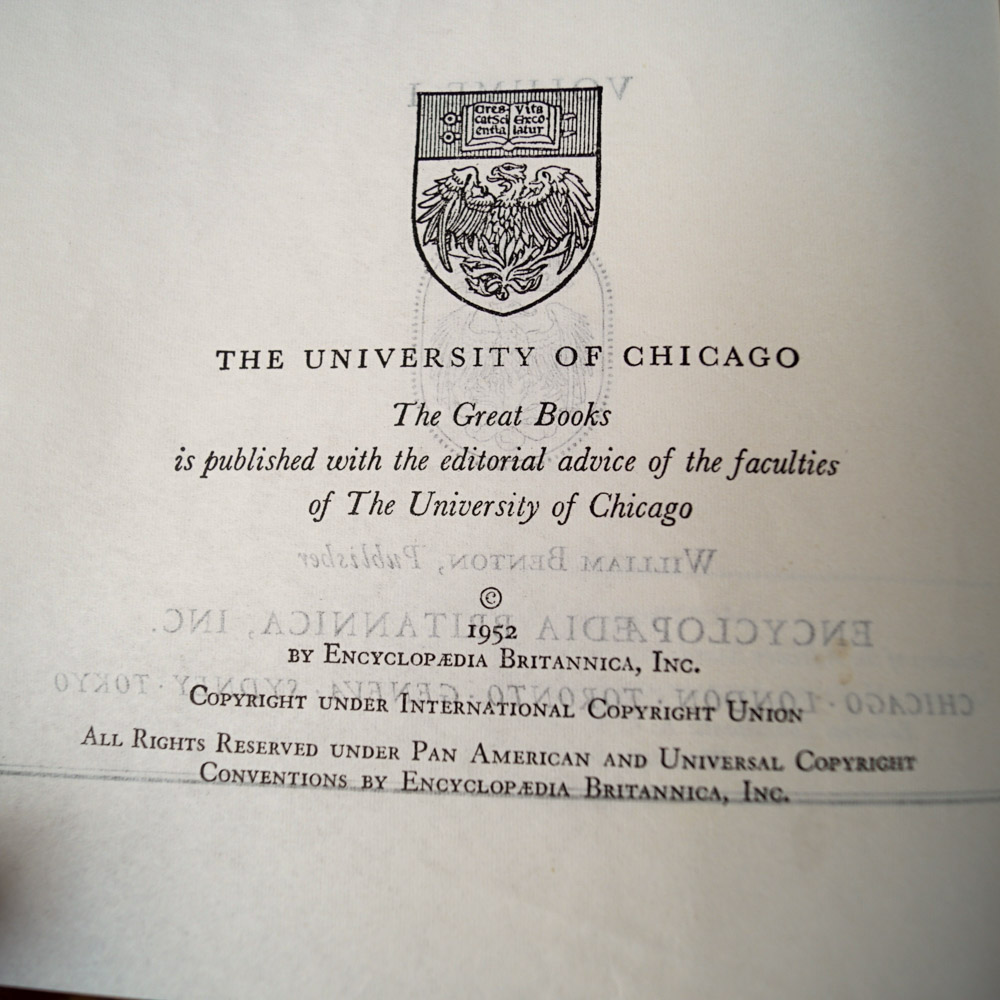 1952 Encyclopedia Brittanica "Great Books of the Western World" Collection