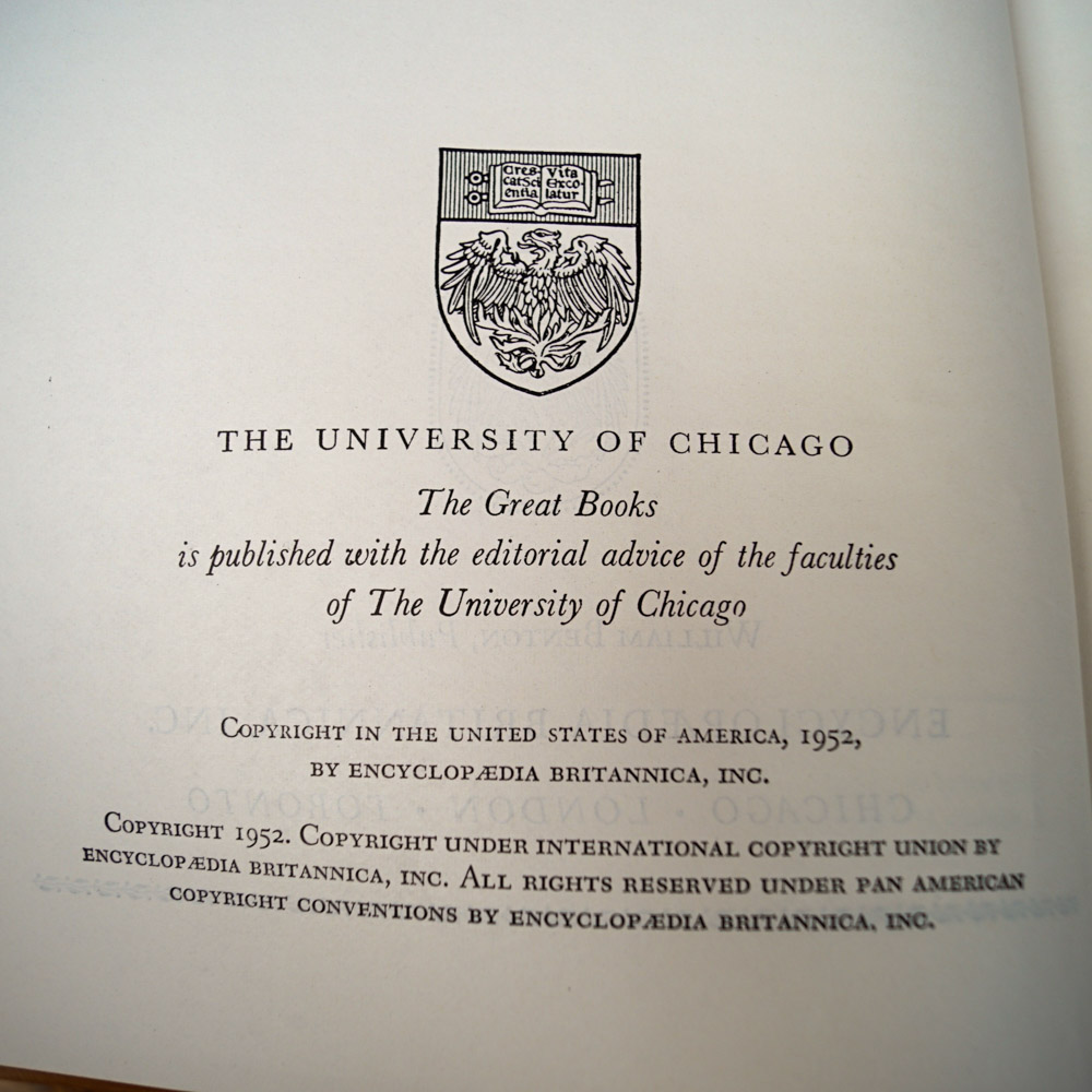 1952 Encyclopedia Brittanica "Great Books of the Western World" Collection