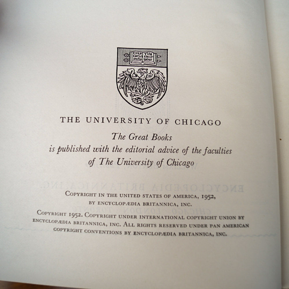 1952 Encyclopedia Brittanica "Great Books of the Western World" Collection