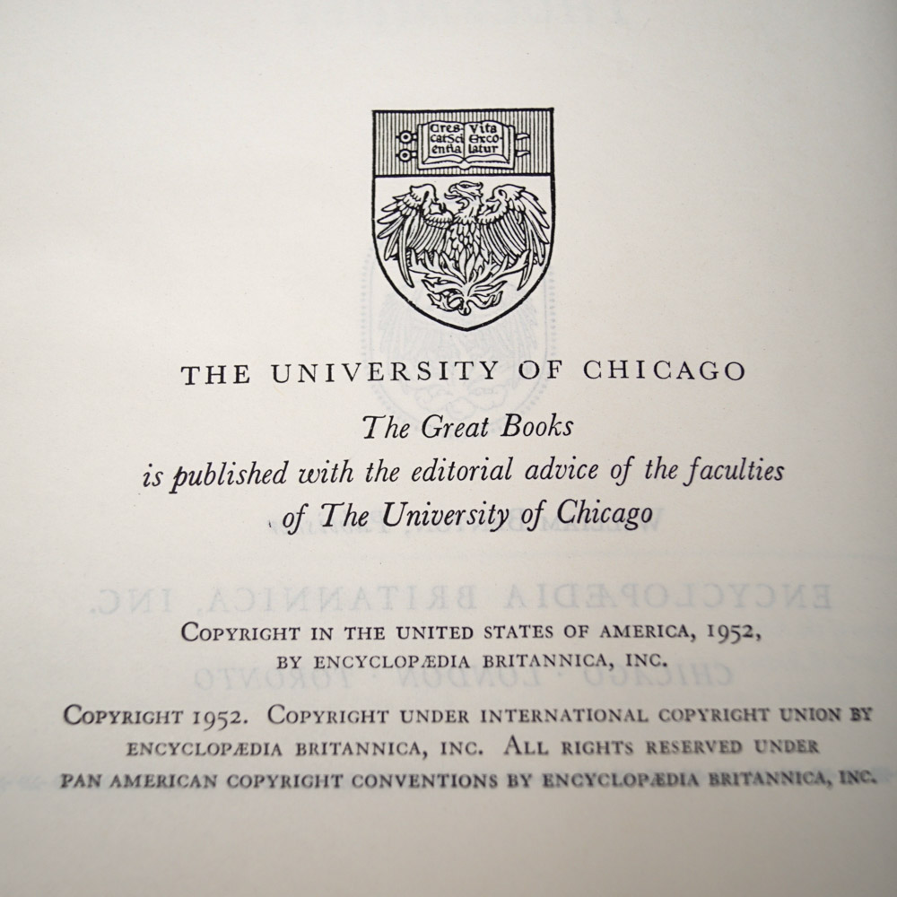1952 Encyclopedia Brittanica "Great Books of the Western World" Collection