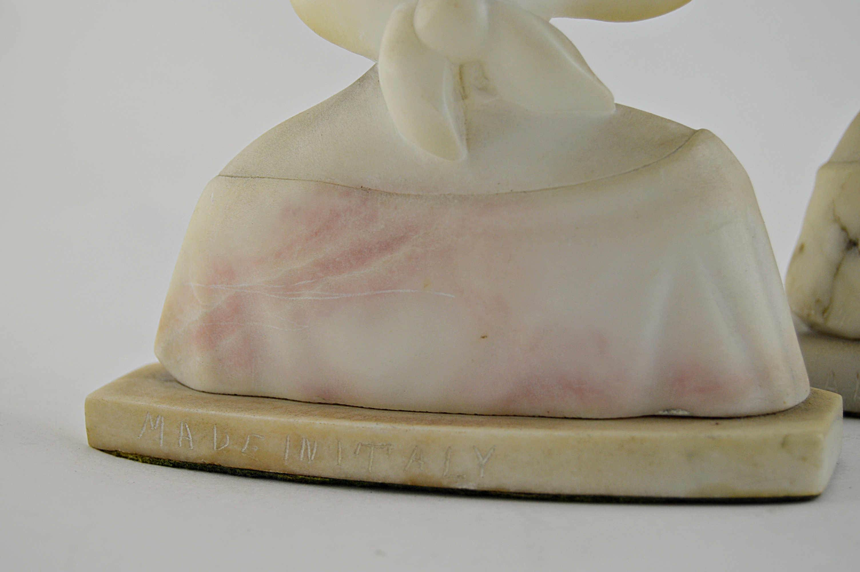 Vintage Italian Carrara Marble Figural Bookends