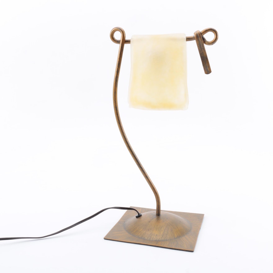 Opaque Glass "Towel" Table Lamp