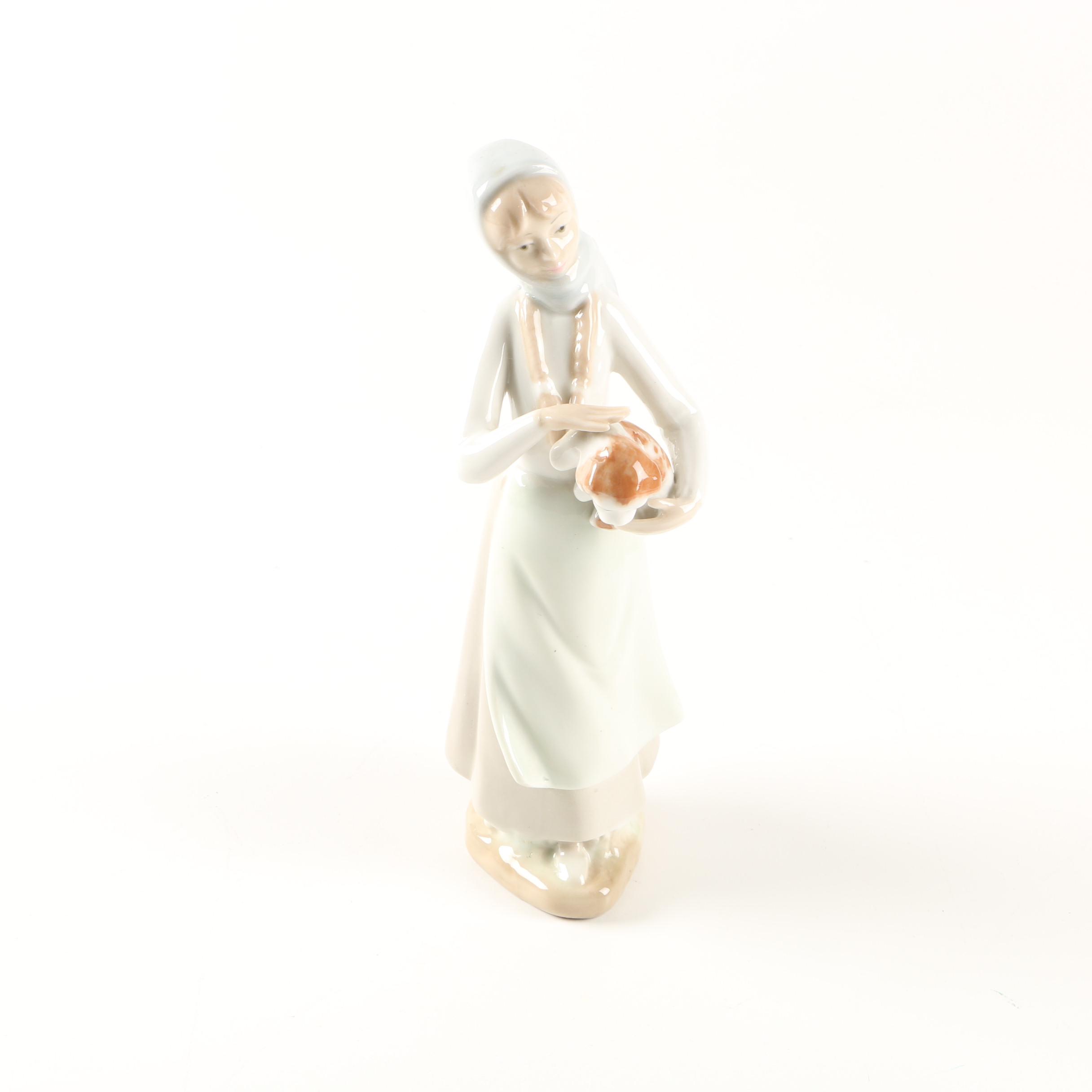 Porcelain "Girl with Cat" Figurine
