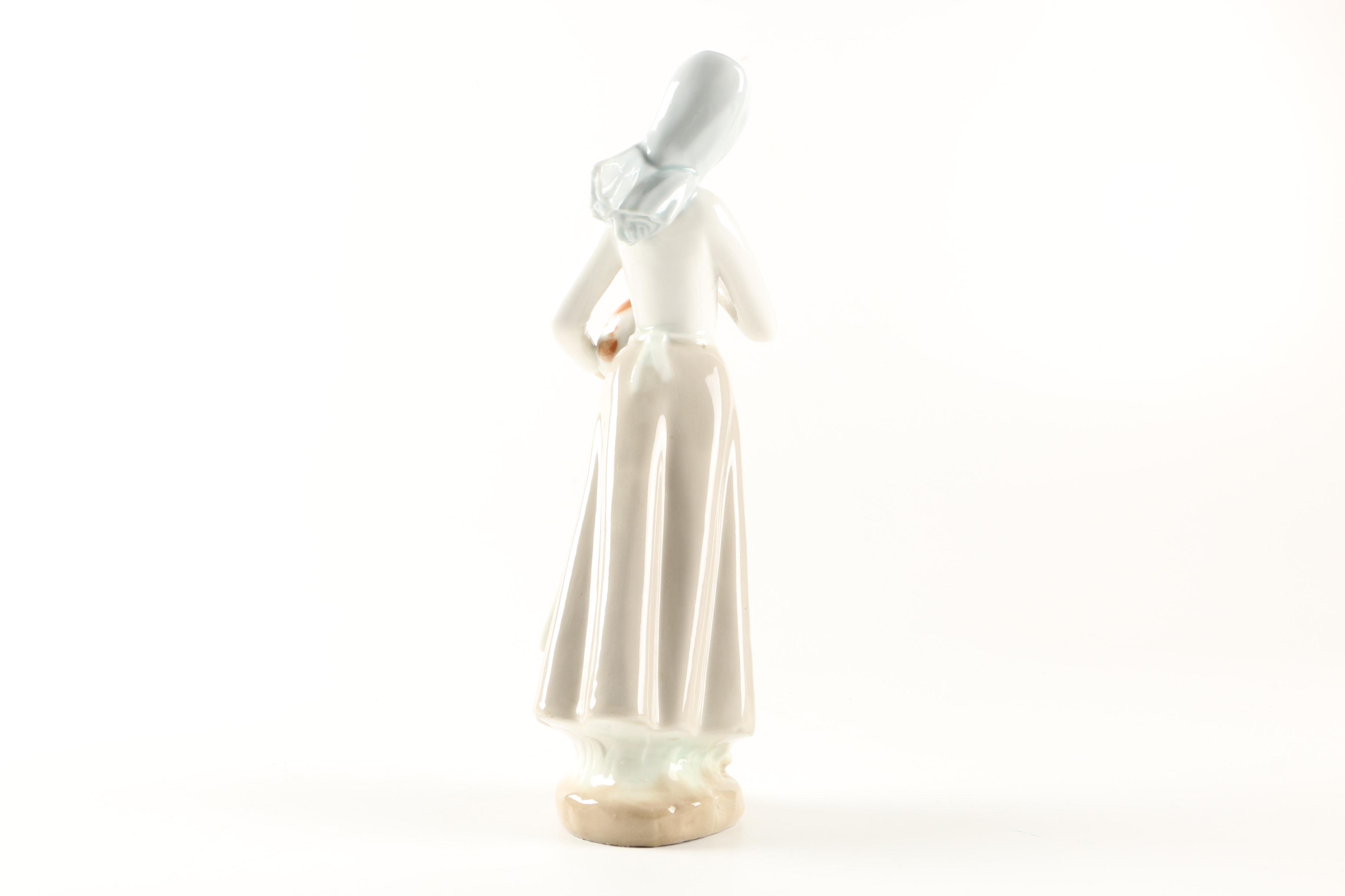 Porcelain "Girl with Cat" Figurine