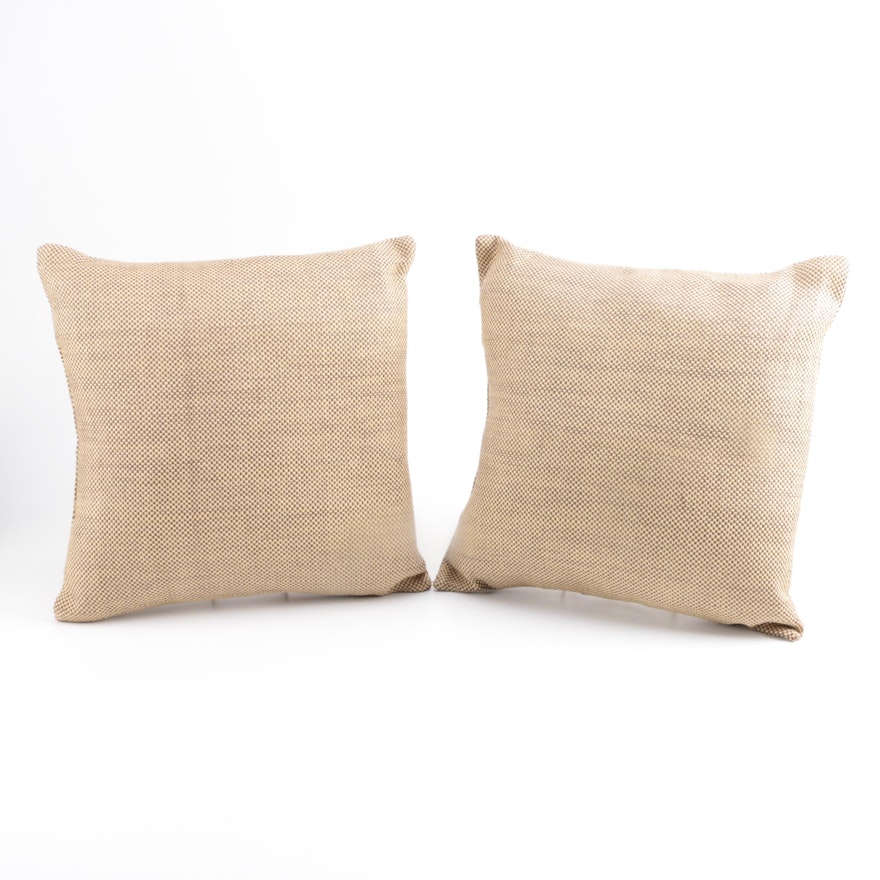 Two Wicker Decorative Throw Pillows