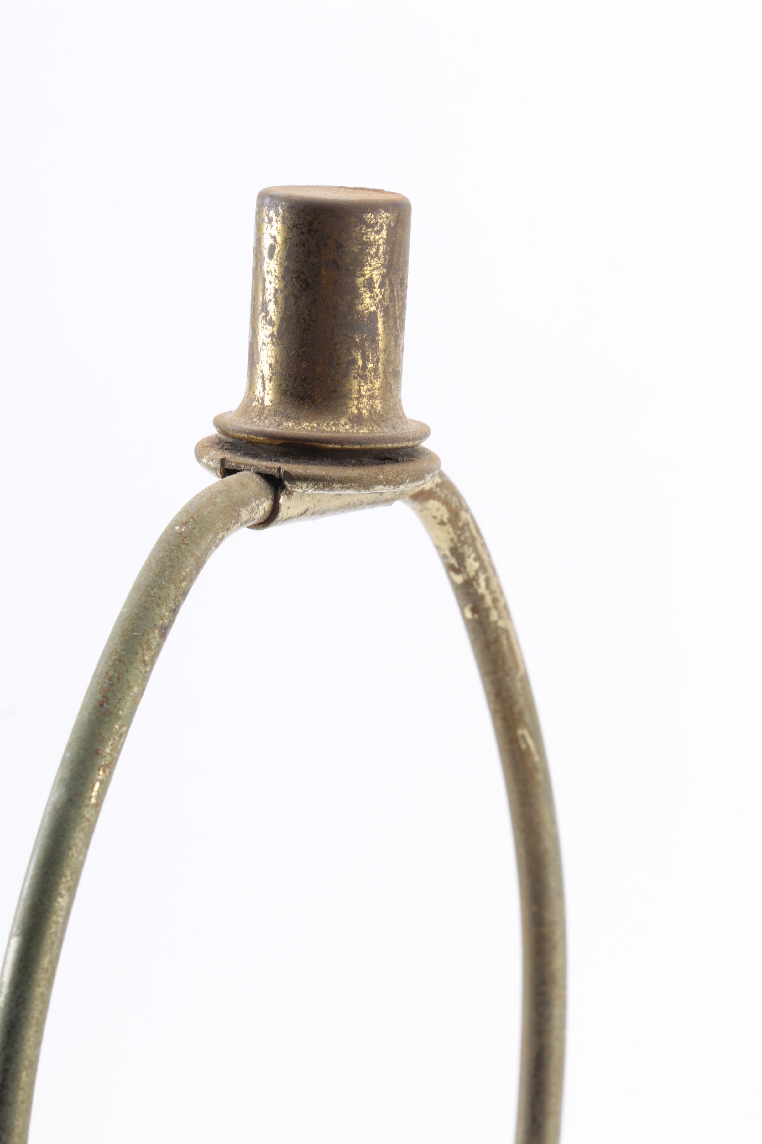 Vintage Blown Glass and Brass Table Lamp