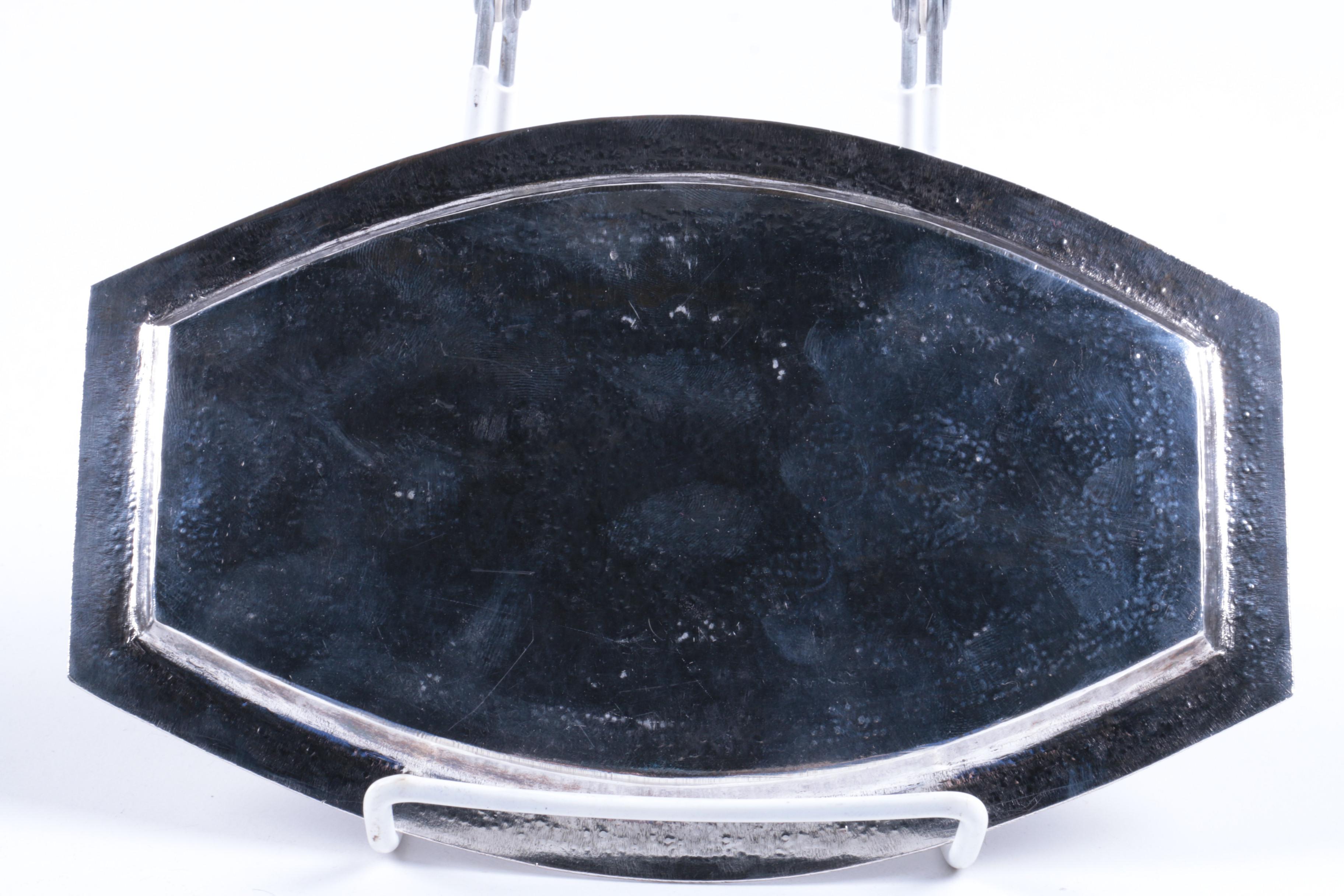 Iranian Hand Etched 800 Silver Sugar Bowl and Creamer Set