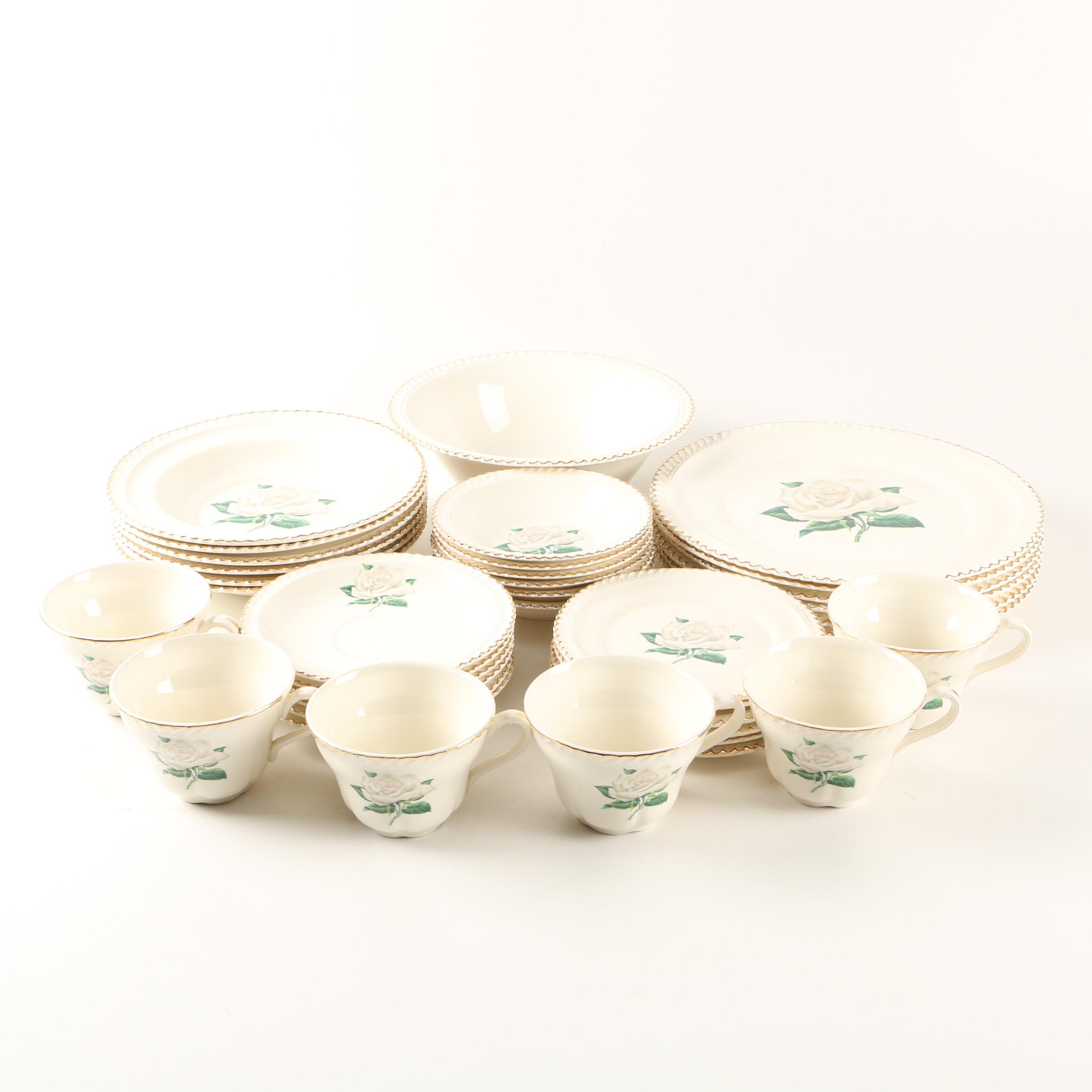 Vintage Harker Pottery "White Rose" Dinnerware