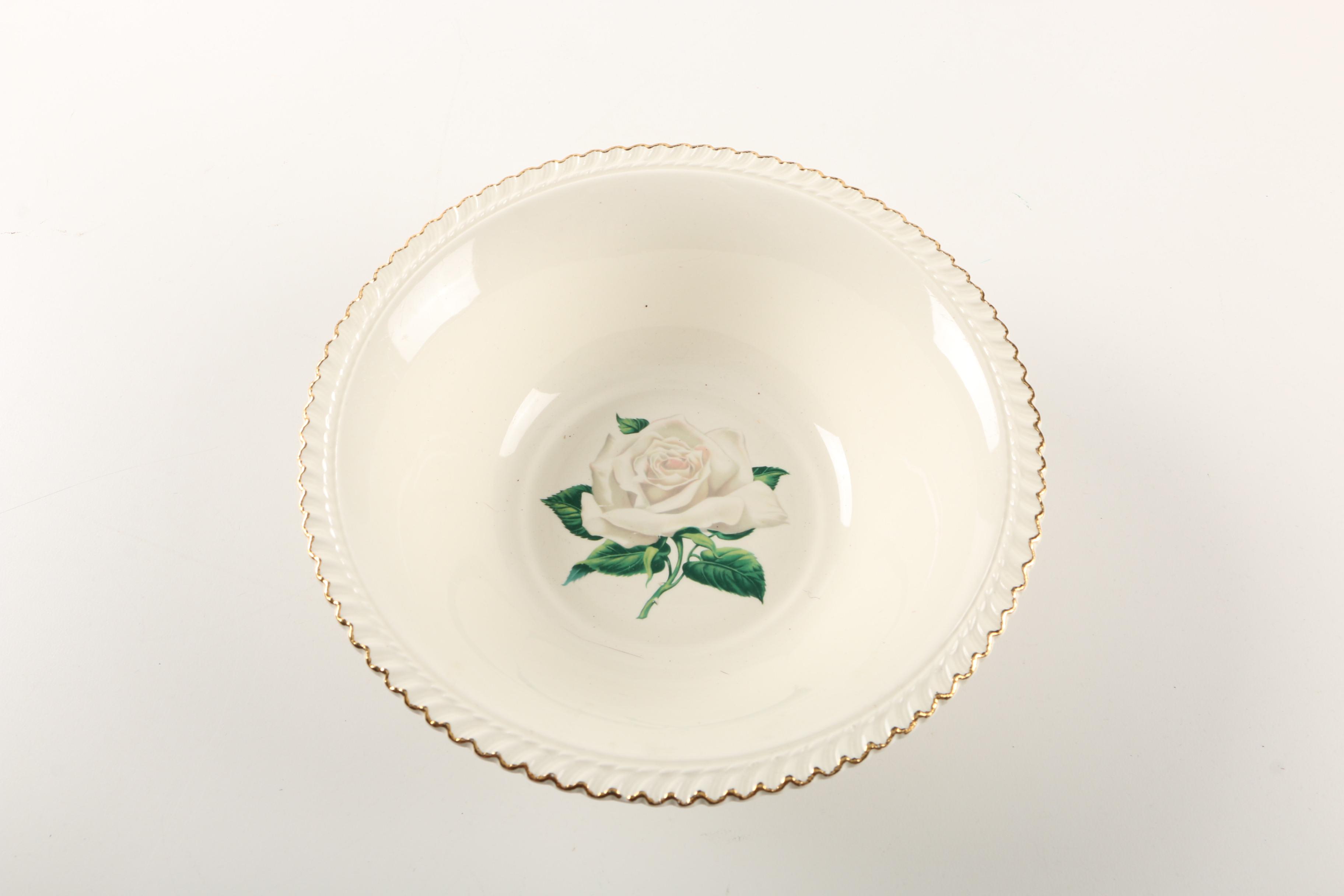 Vintage Harker Pottery "White Rose" Dinnerware